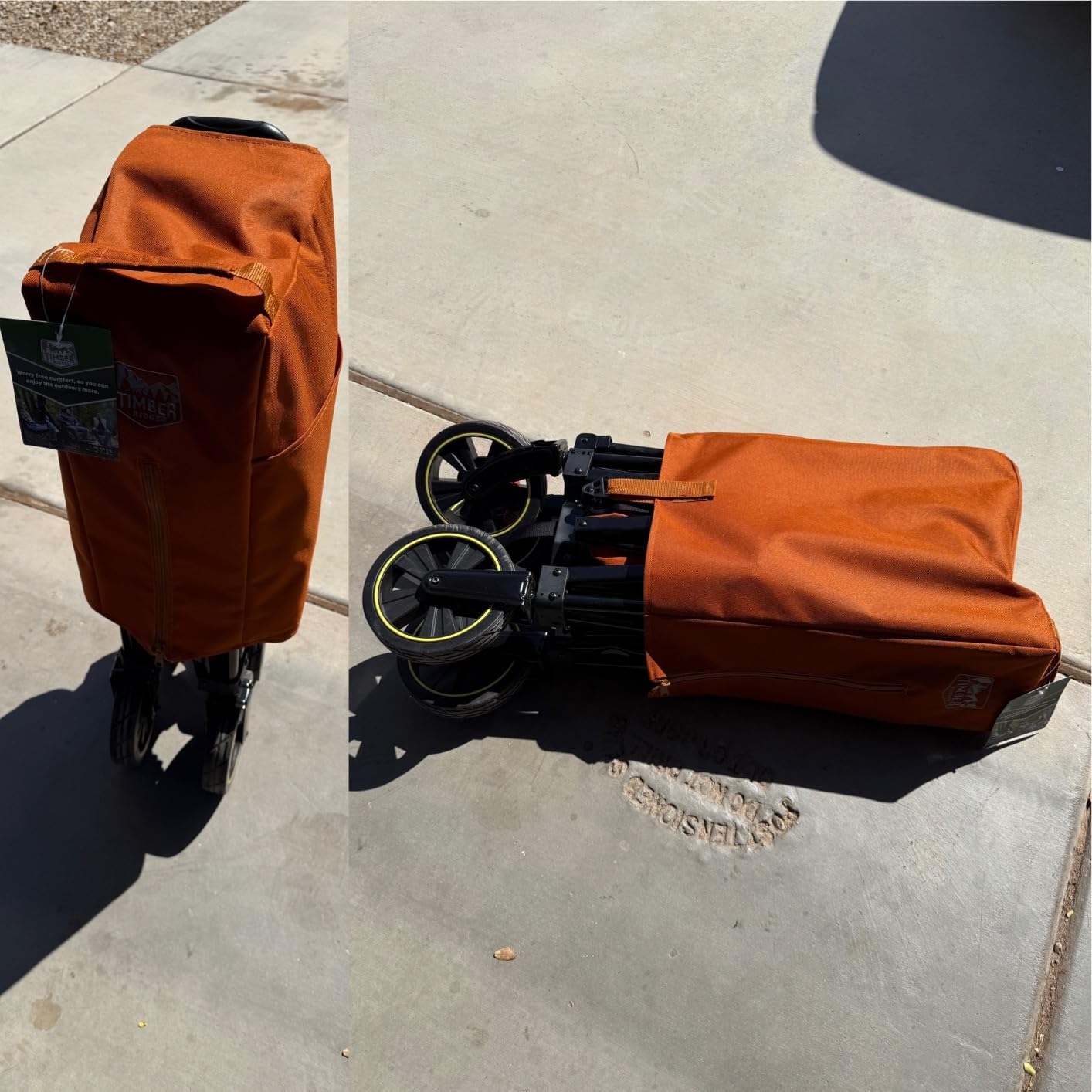 TIMBER RIDGE 51.2'' Extended Collapsible Wagon Cart with Brakes and Cargo Net, 500LBS Heavy Duty Foldable Utility Wagon with Adjustable Handle, 400L Capacity Portable Cart for Camping Sports Shopping - Customer Photo 2