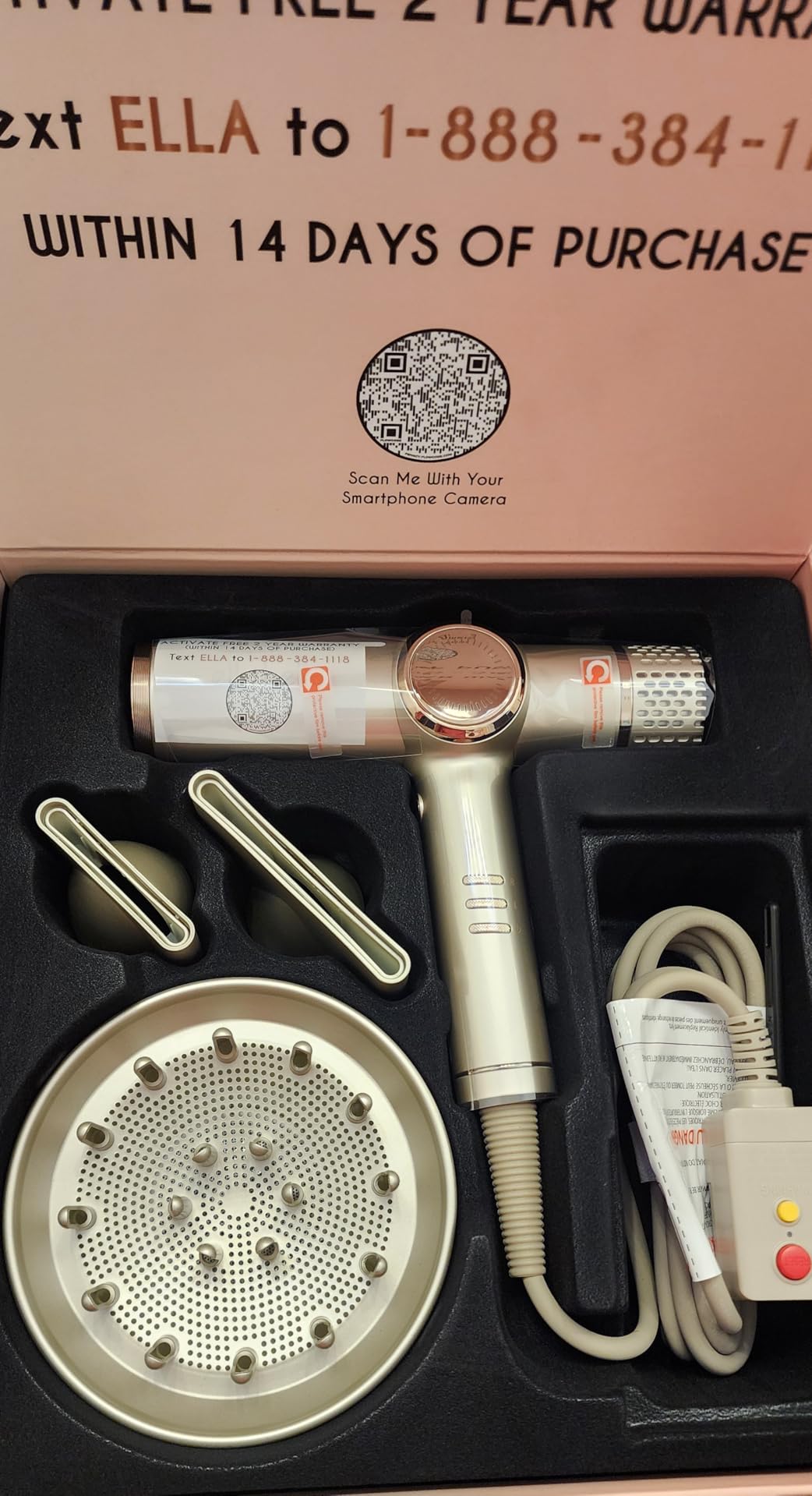 ELLA BELLA® Professional Ionic Hair Dryer with Diffuser • Negative Ion Blow Dryer • Suitable All Hair Types • Intelligent Heat Control & Rapid Drying Speeds • Lightweight Design • Low Noise Technology Customer Review ELLA BELLA® Professional Ionic Hair Dryer with Diffuser • Negative Ion Blow Dryer • Suitable All Hair Types • Intelligent Heat Control & Rapid Drying Speeds • Lightweight Design • Low Noise Technology - Customer Photo 1