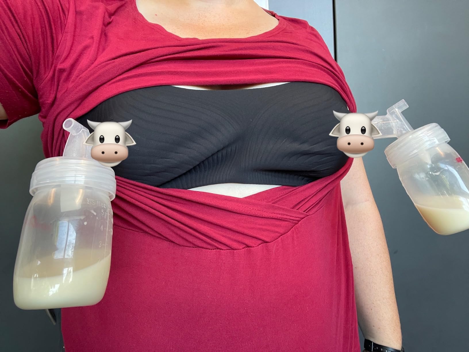 GROWNSY Pumping Bra Hands Free,Buttery Soft Nursing Bras,Non-Padded Maternity Bra and Breast Pump Bra for Women Nude - Customer Photo 2