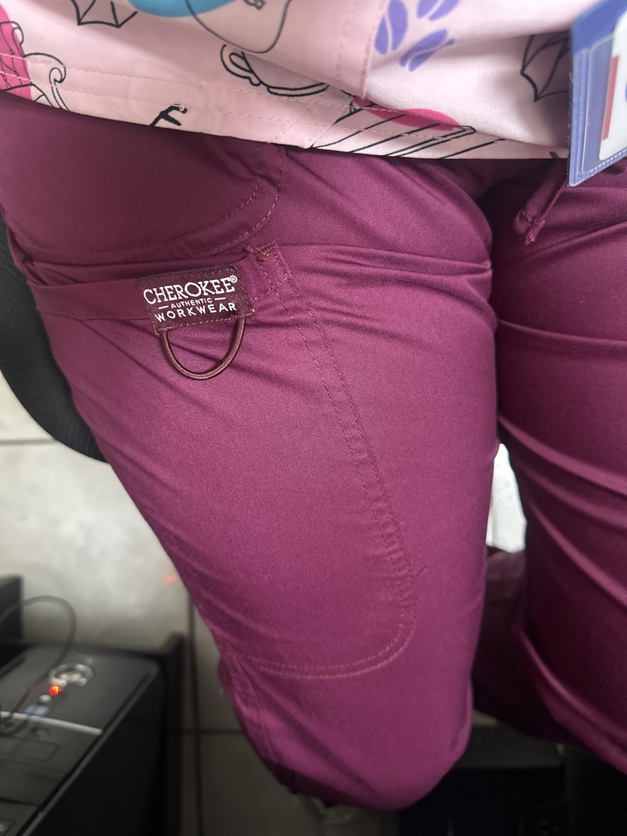 Cherokee Scrubs for Women Mid Rise Moderate Flare Drawstring Pant with 5 Pockets, Ultra Soft & Breathable Fabric - WW120 Customer Review Cherokee Scrubs for Women Mid Rise Moderate Flare Drawstring Pant with 5 Pockets, Ultra Soft & Breathable Fabric - WW120 - Customer Photo 2