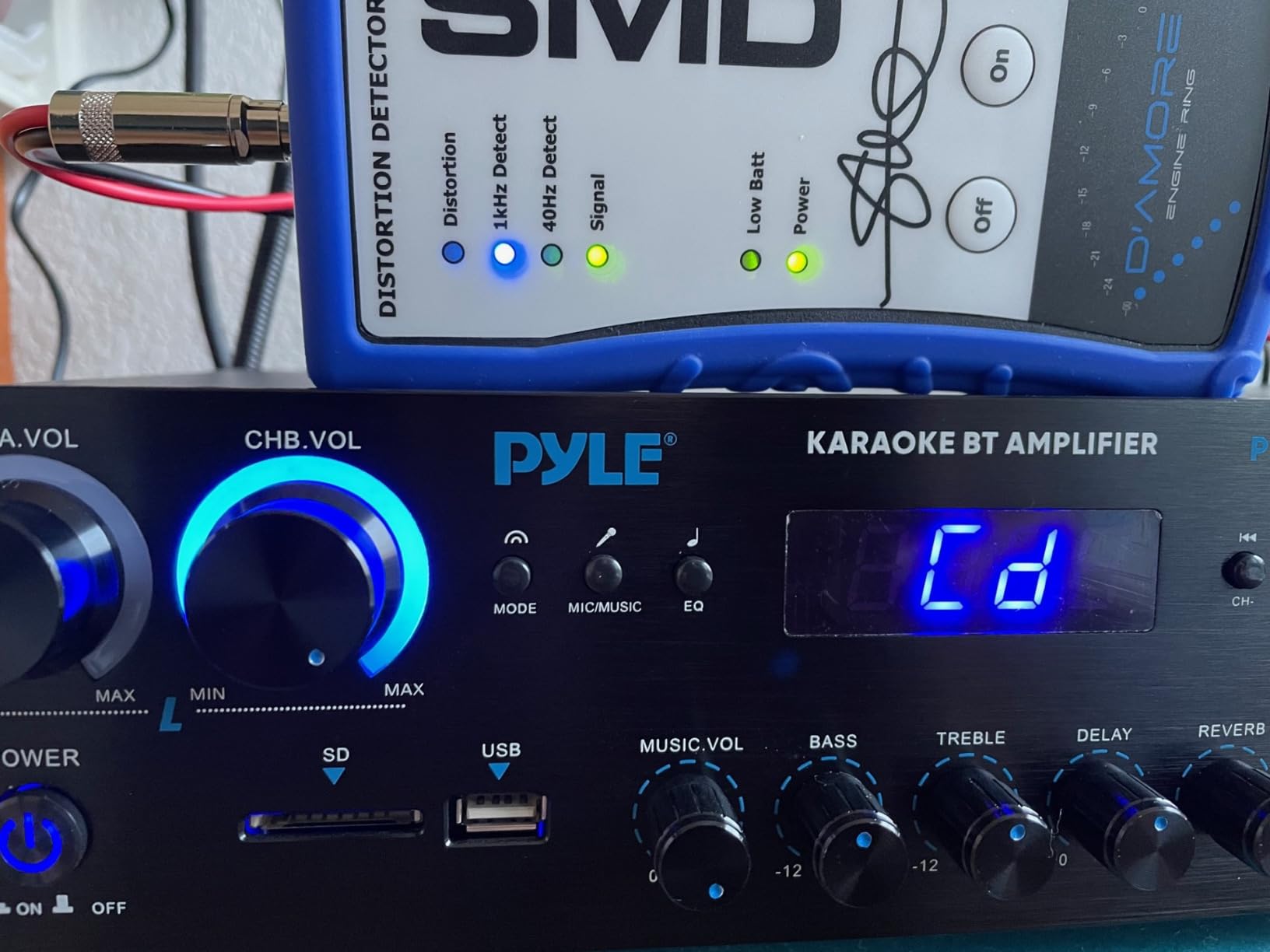 Pyle Bluetooth Home Audio Theater Amplifier Stereo Receiver- 4 Channel, 800 Watt Sound System w/ MP3,USB,SD,AUX,RCA,FM,MIC, Headphone, Reverb Delay, LED Vol, for Home/Studio/Theater Speakers- PDA77BU - Customer Photo 2