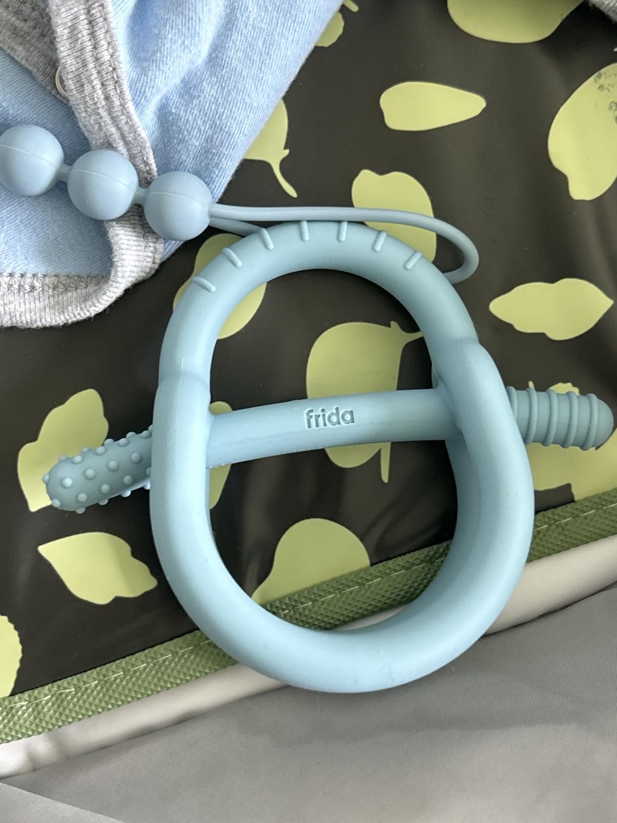 Frida Baby Get-A-Grip BabyTeether for Teething Relief | 100% Food-Grade Silicone Teething Toys for Baby 0-6, 12, 18 Months Infant, BPA-Free, PVC-Free | Blue - Customer Photo 4