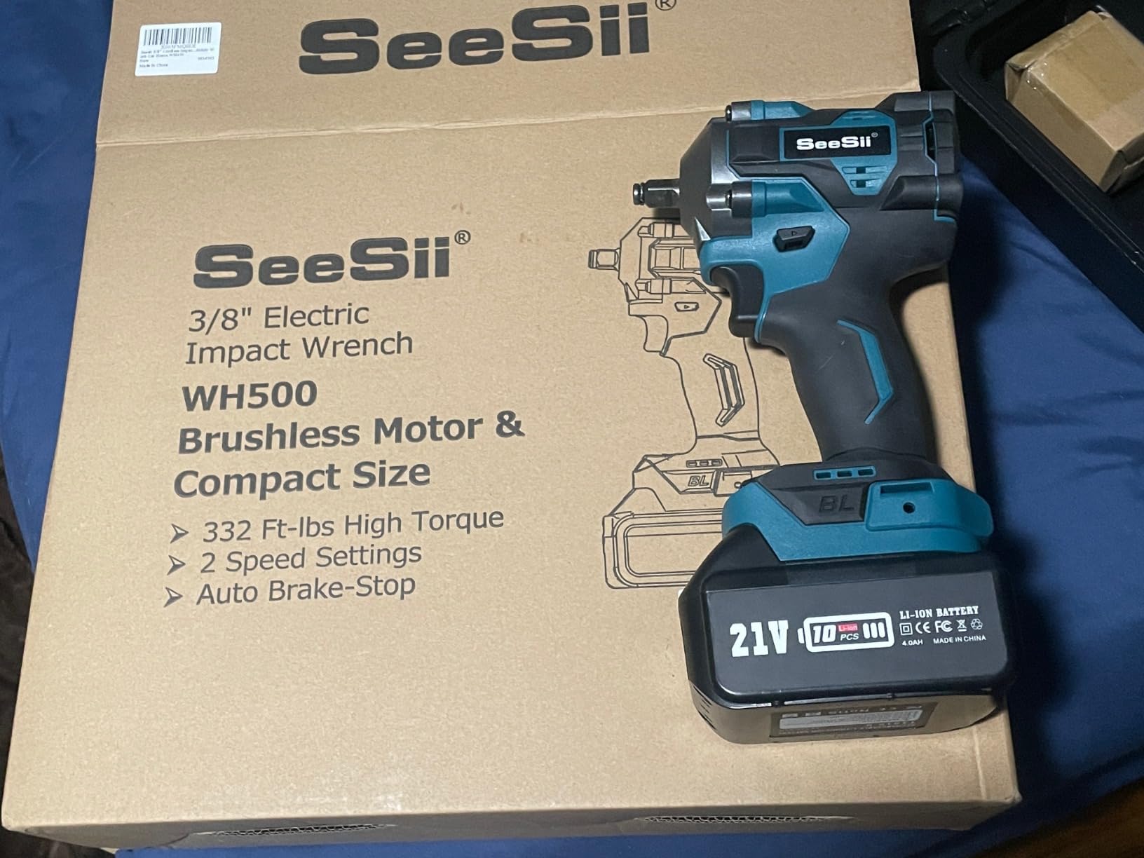 Seesii 1000N.m (738ft-lbs) Cordless Impact Wrench High Torque,1/2 Seesii 1000N.m (738ft-lbs) Cordless Impact Wrench High Torque,1/2