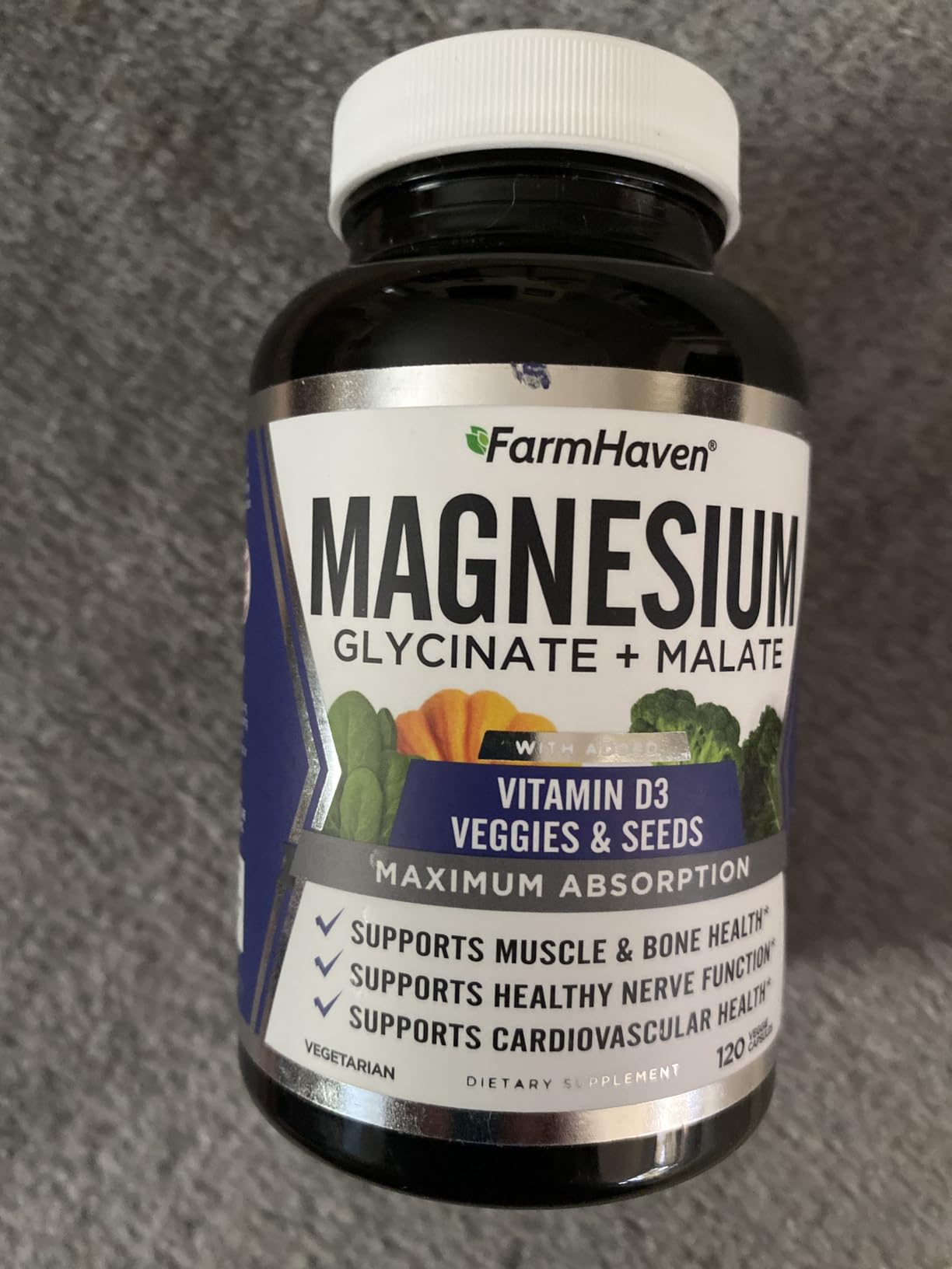 FarmHaven Magnesium Glycinate & Malate Complex w/Vitamin D3, 100% Chelated for Max Absorption- Bone Health, Nerves, Muscles, 240 Capsules, 120 Days - Customer Photo 2