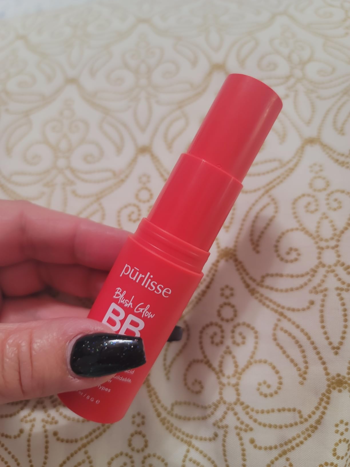 pürlisse Blush Glow BB Lip and Cheek Tint - Hydrating & Buildable 2-in-1 Cream Blush Stick for Cheeks & Lips - Formulated with Nourishing Vitamin E & Hyaluronic Acid - Peach Please (.28 oz) - Customer Photo 5