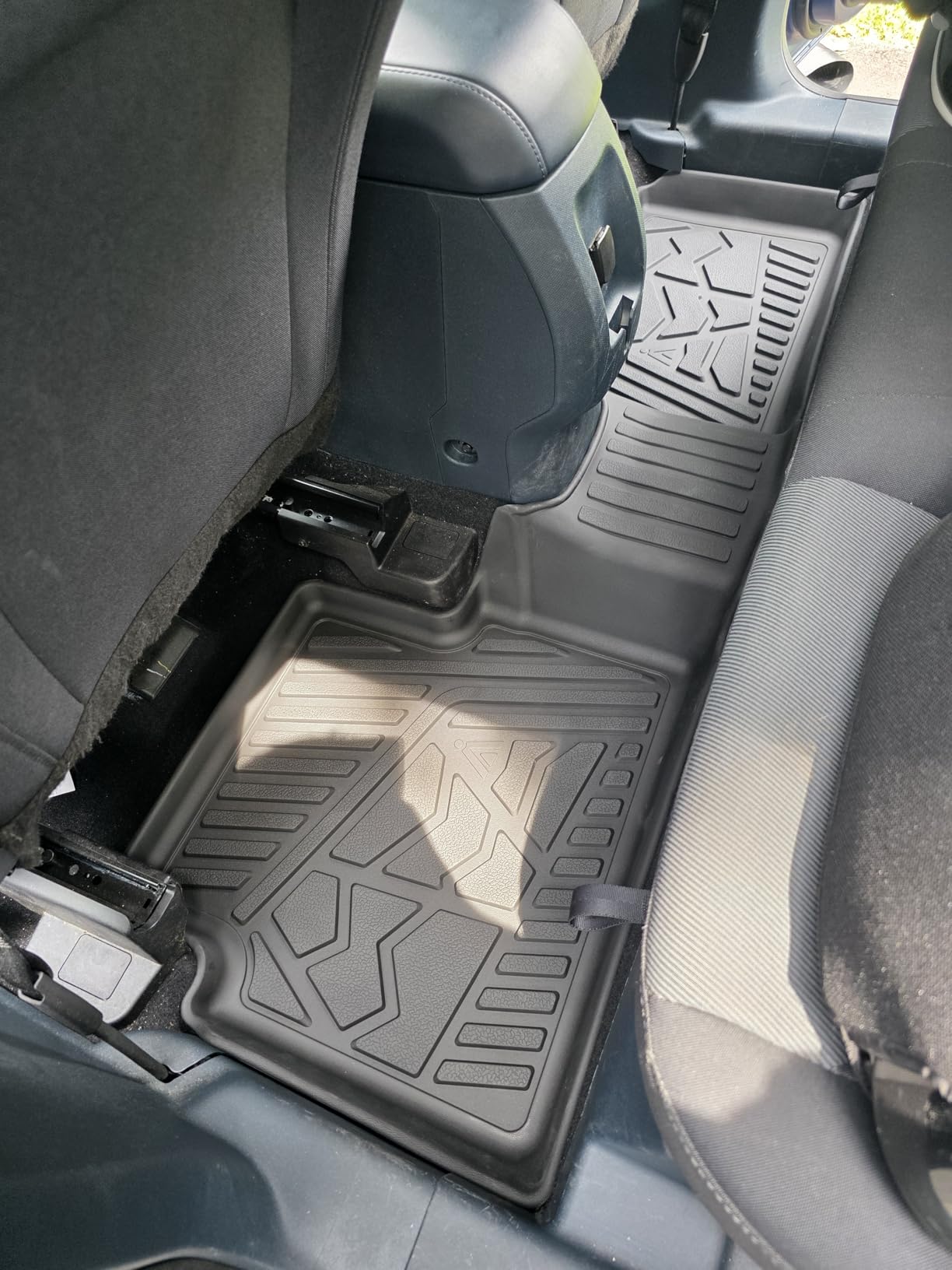 LASFIT Floor Mats for Ford F250 F350 F450 2017-2026 Crew Cab Front Bucket Seat | Rear W/Fold-Flat Storage Carpet Floor Super Duty All Weather Protector TPE Car Floor Liner, 1st & 2nd Row, 3pcs Black - Customer Photo 2