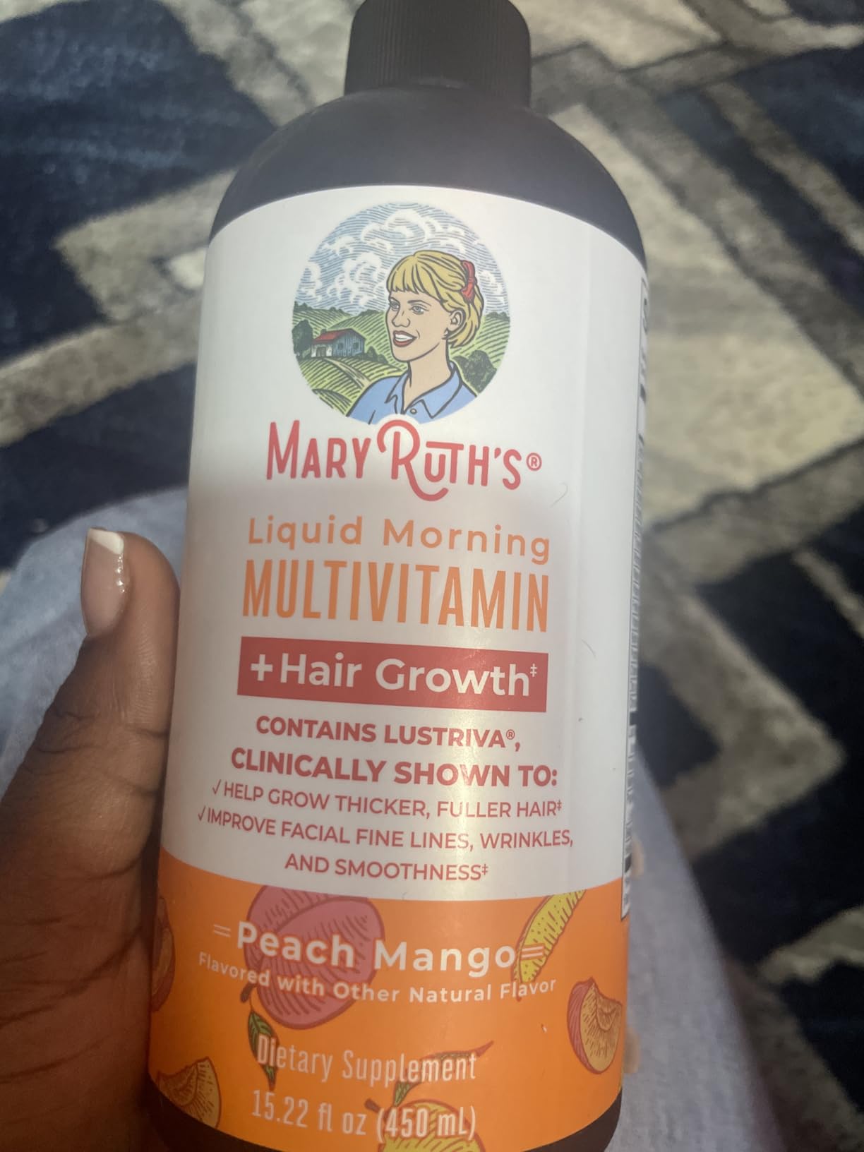 MaryRuth Organics Liquid Multivitamin+Hair Growth | Biotin 10000mcg | Lustriva Hair Growth Supplement | Clinically Tested in Women for Thicker Hair&Facial Wrinkle | Skin Care | Ages 18+ | 15.22 Fl Oz Customer Review MaryRuth Organics Liquid Multivitamin+Hair Growth | Biotin 10000mcg | Lustriva Hair Growth Supplement | Clinically Tested in Women for Thicker Hair&Facial Wrinkle | Skin Care | Ages 18+ | 15.22 Fl Oz - Customer Photo 4
