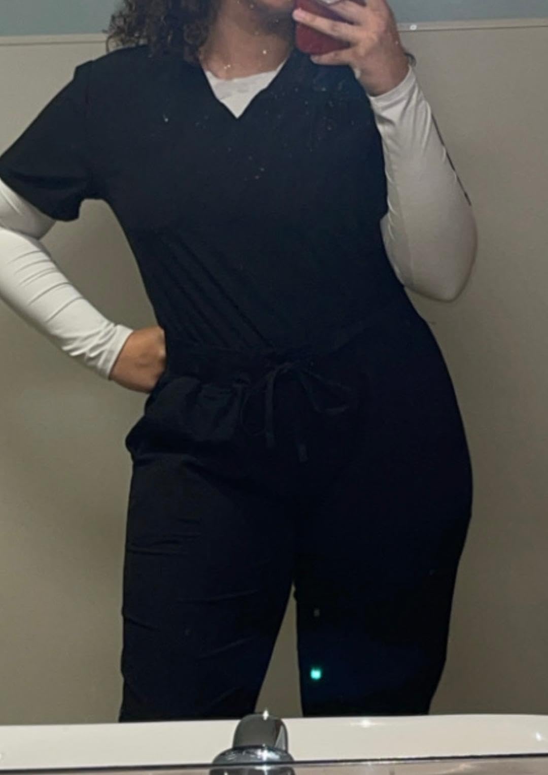 COZYFIT Scrubs for Women Set - Stretch V-Neck Scrub Top & Jogger Pant with 8 Pockets Customer Review COZYFIT Scrubs for Women Set - Stretch V-Neck Scrub Top & Jogger Pant with 8 Pockets - Customer Photo 2