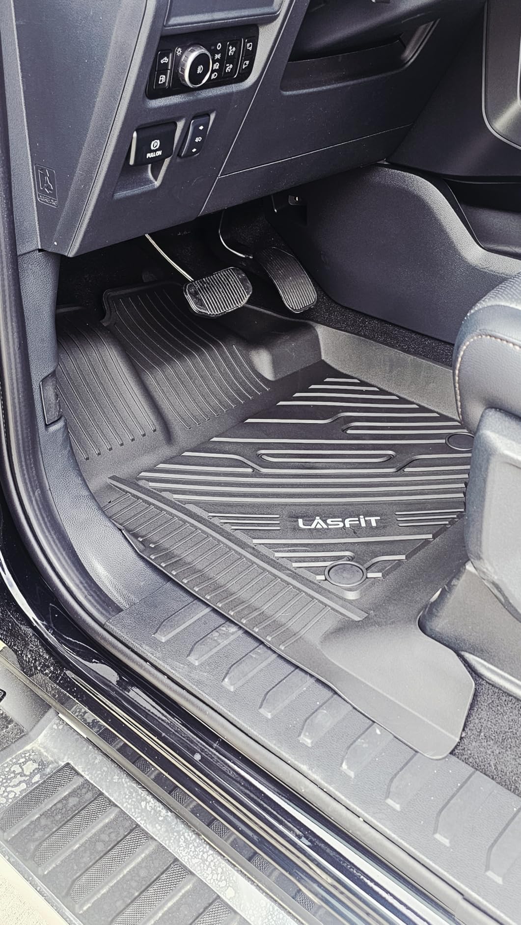 LASFIT Floor Mats for Ford F-150 2021-2026 | F150 Lightning 2022-2025 SuperCrew (Rear w/Fold Flat Storage) Carpet Floor All Weather Car Liners TPE Truck Mats - 1st and 2nd Row, 3pcs Black - Customer Photo 3