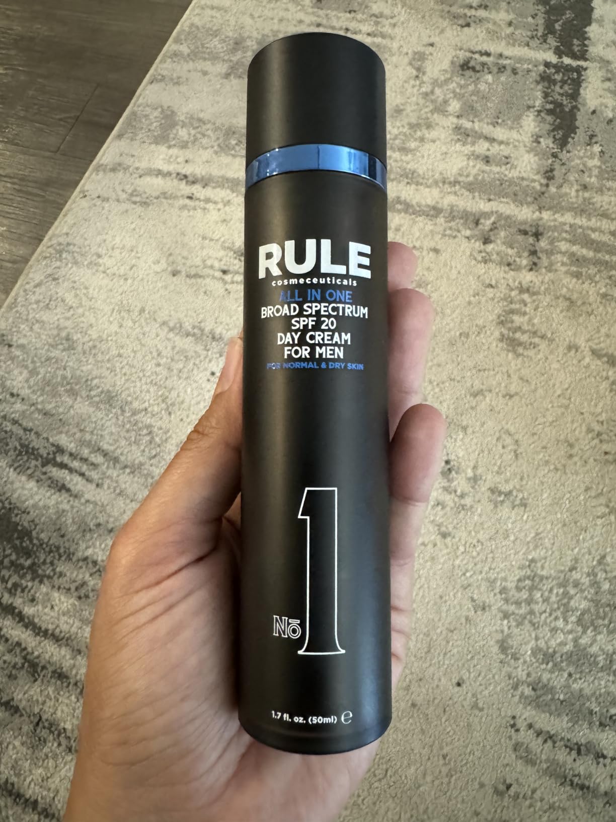 RULE 10-in-1 Mens Face Moisturizer with SPF 20 - Anti Aging Face Cream for Men - Collagen, Licorice Extract, Vitamin B, C, E Anti Wrinkle Men's Face Lotion Day Cream, Normal/Dry Facial Skin Care 1.7oz Customer Review RULE 10-in-1 Mens Face Moisturizer with SPF 20 - Anti Aging Face Cream for Men - Collagen, Licorice Extract, Vitamin B, C, E Anti Wrinkle Men's Face Lotion Day Cream, Normal/Dry Facial Skin Care 1.7oz - Customer Photo 1