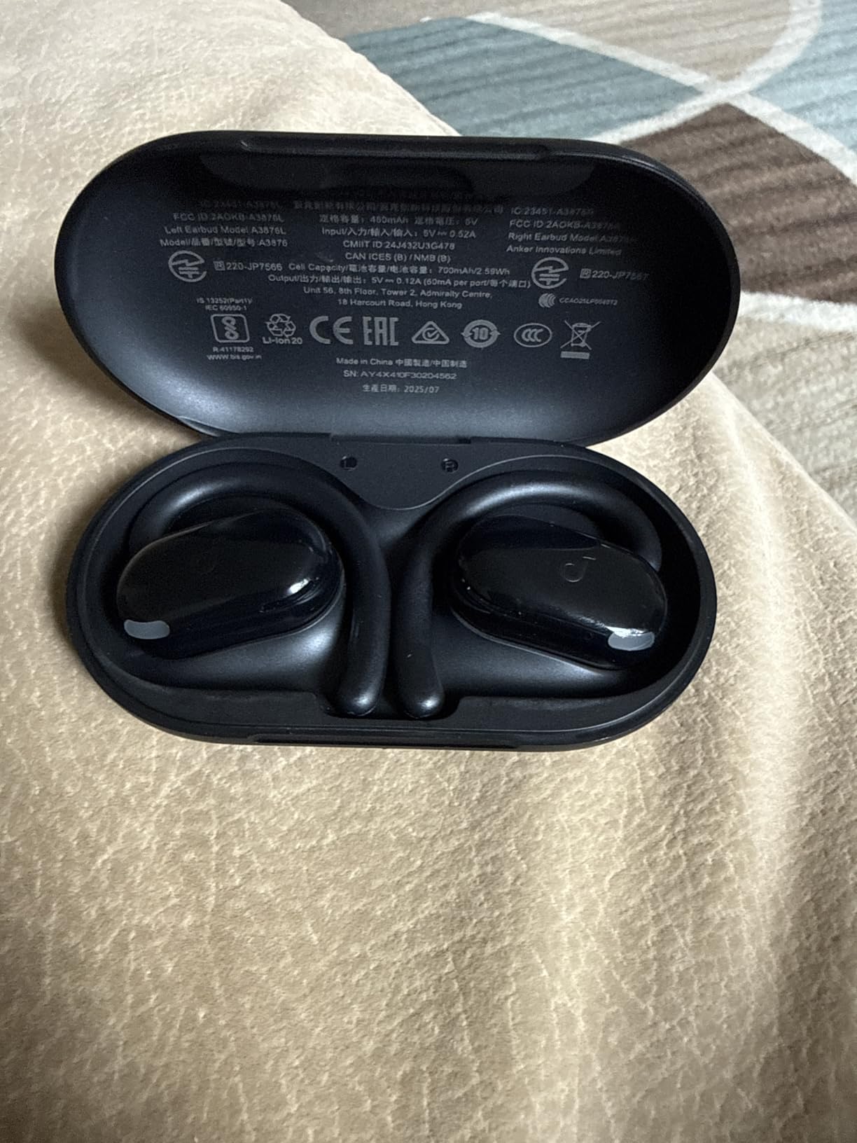 Soundcore V20i by Anker Open-Ear Headphones, Adjustable Ear Hooks, Ultra-Comfort, Snug Fit, Powerful Sound, Clear Calls, IP55, 36H Playtime, Bluetooth 5.4 Wireless Earbuds, Multipoint Connection - Customer Photo 1