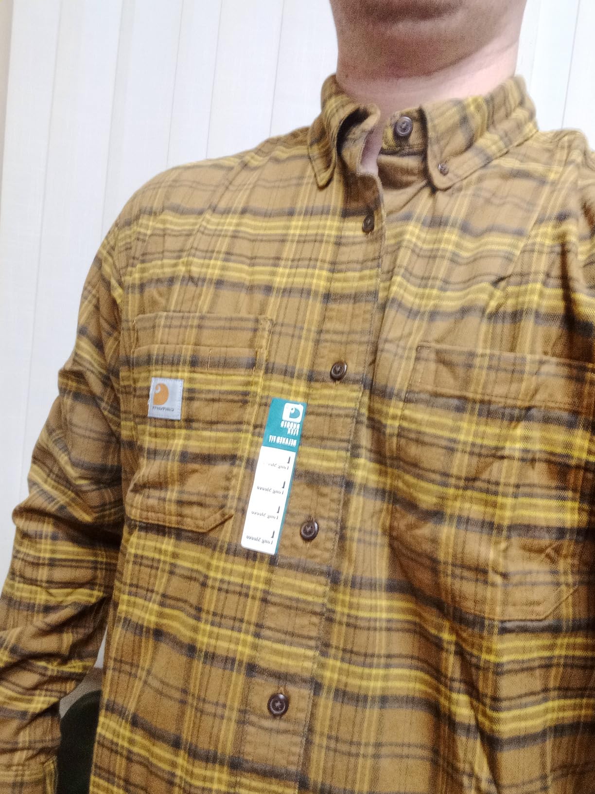 Carhartt Men's Rugged Flex Relaxed Fit Midweight Flannel Long-Sleeve Plaid Shirt - Customer Photo 1