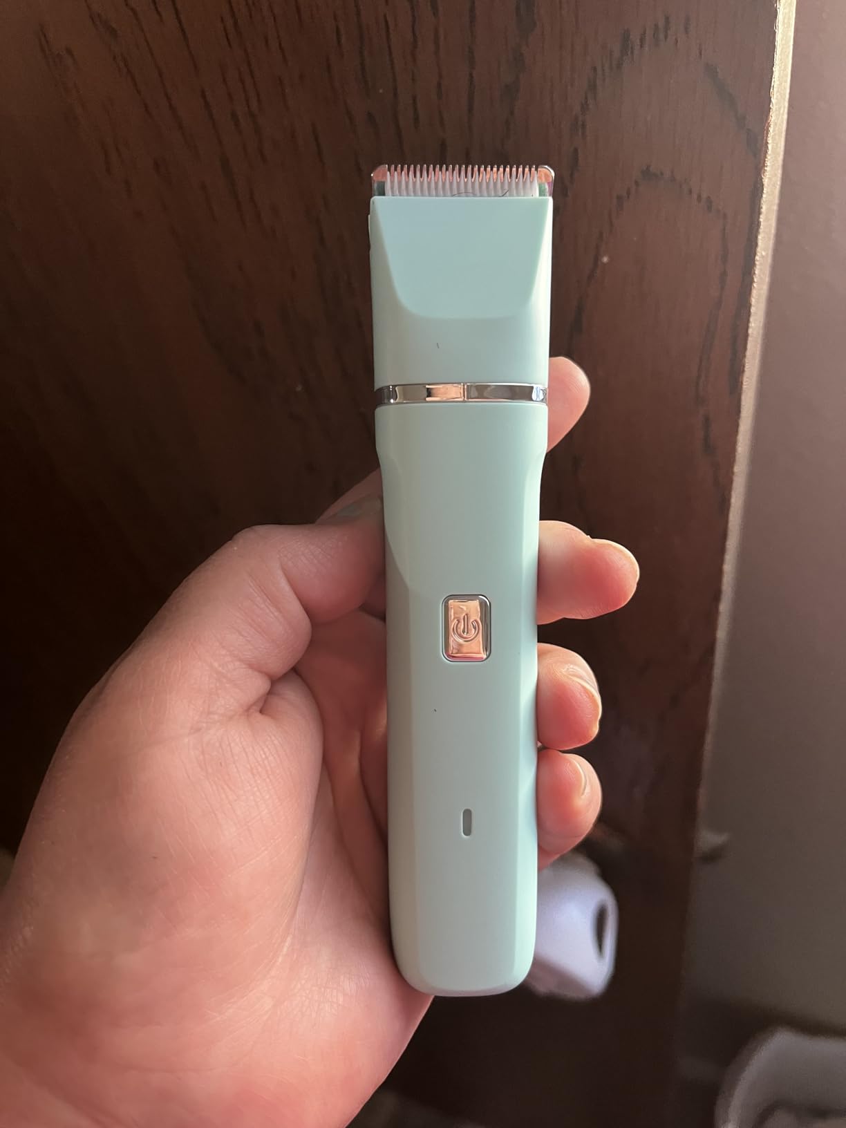 Bikini Trimmer for Women - Painless Electric Razors for Silk Skin,Cordless Body Shaver for Trip,Replaceable Lady Facial Razor, IPX7 Waterproof&Easy Cleaning, Ceramic Blade, USB Charge Dock Pink Customer Review Bikini Trimmer for Women - Painless Electric Razors for Silk Skin,Cordless Body Shaver for Trip,Replaceable Lady Facial Razor, IPX7 Waterproof&Easy Cleaning, Ceramic Blade, USB Charge Dock Pink - Customer Photo 1