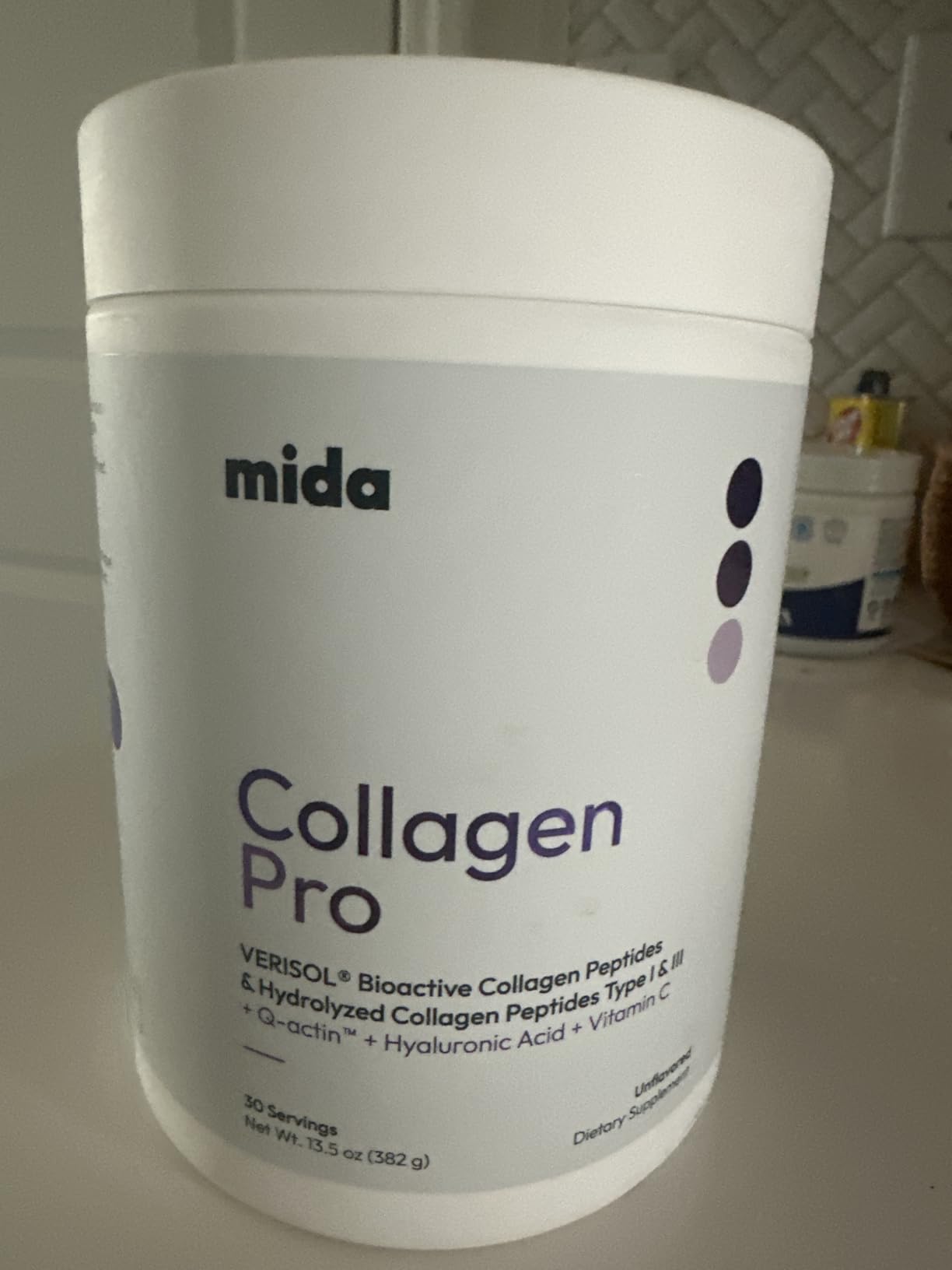 VERISOL® Hydrolyzed Collagen Peptides Type I & III with Vitamin C, Hyaluronic Acid, Biotin, Q-ACTIN® | Unflavored Protein Powder for Smooth Skin, Thick Hair, Strong Nails & Joint Health | 30 Servings - Customer Photo 4
