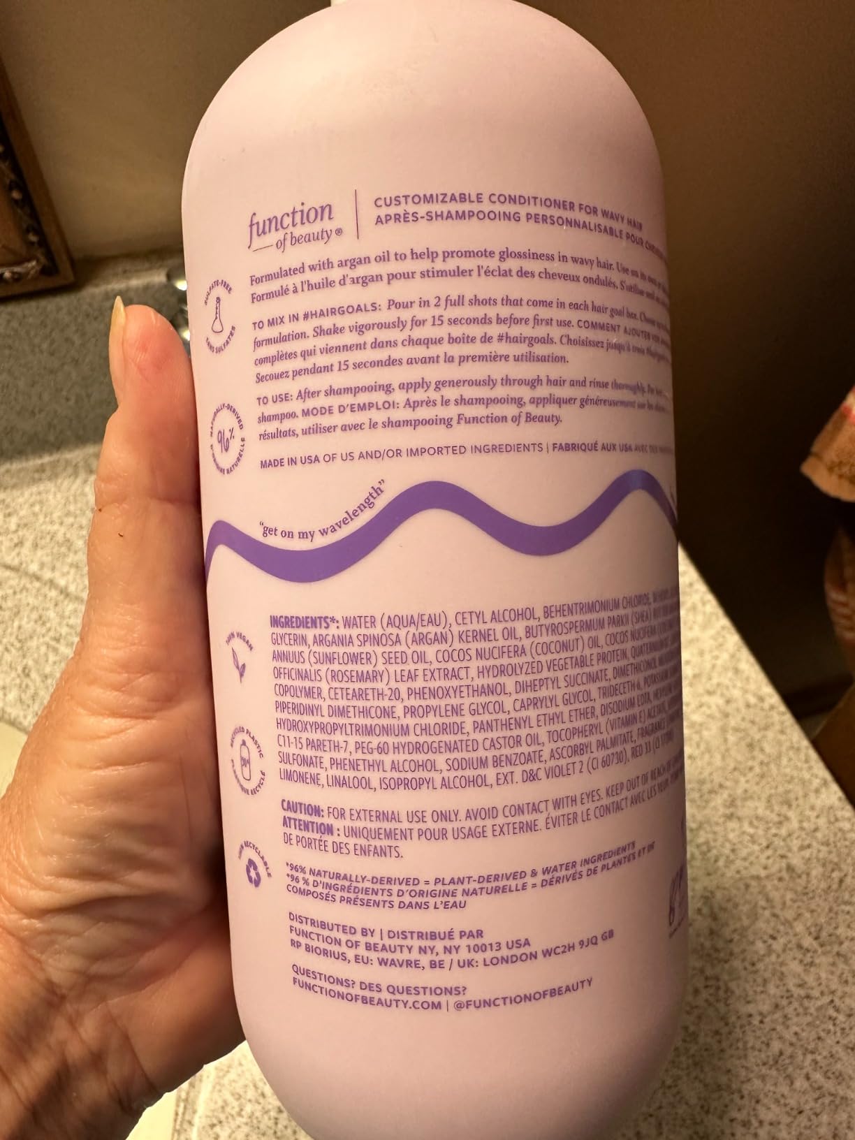 FUNCTION OF BEAUTY Wavy Hair Conditioner, 11 oz - Formulated with Argan Oil to Enhance Glossiness & Natural Shine, Sulfate-Free, Customizable Haircare - Customer Photo 2