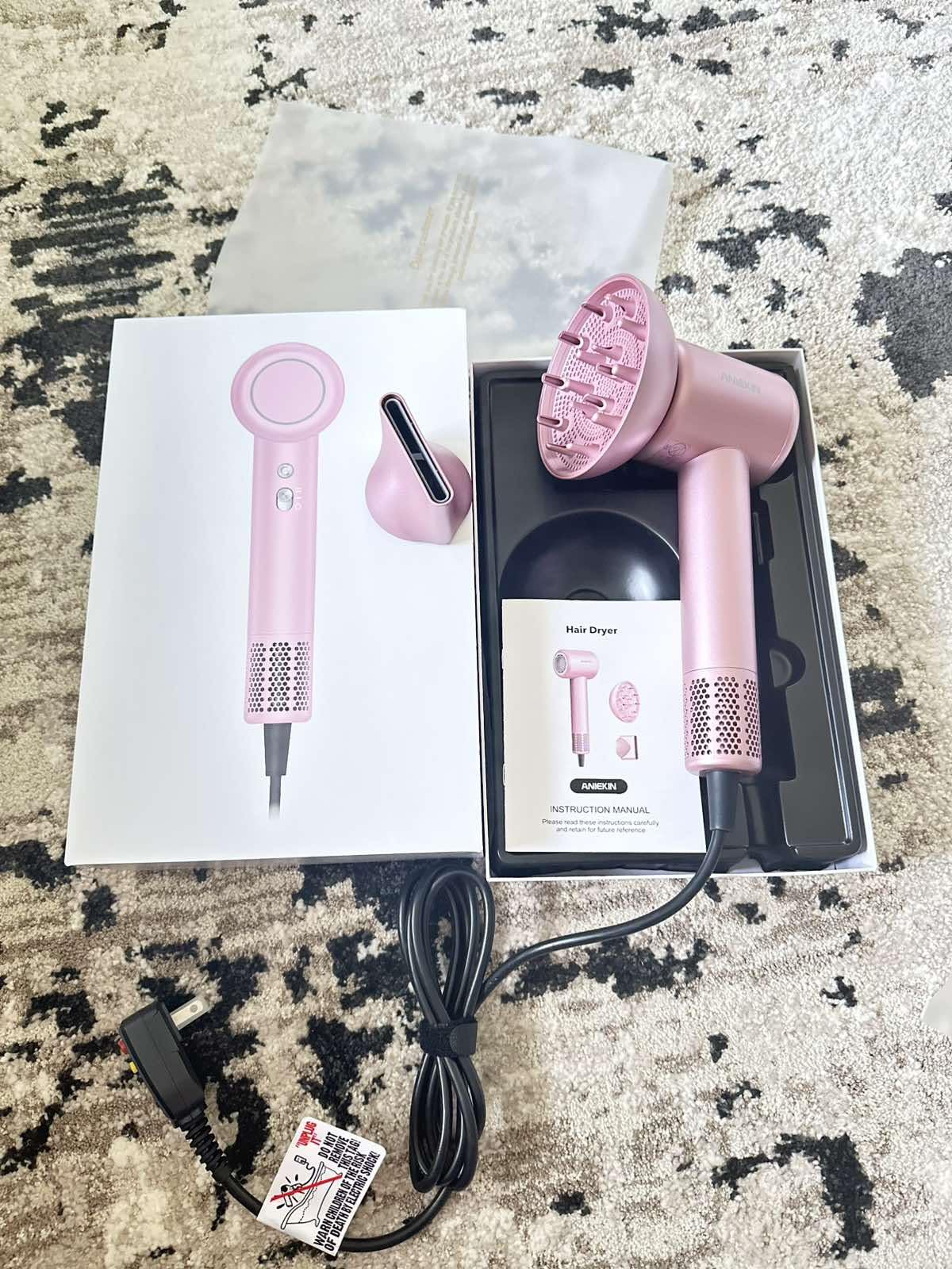 Hair Dryer, High-Speed Ionic Low Noise Blow Dryer with Brushless Motor for Fast Drying, Thermo-Control Quiet Compact Hair Blow Dryer with Magnetic Diffuser for Curly Hair for Home Travel Salon Customer Review Hair Dryer, High-Speed Ionic Low Noise Blow Dryer with Brushless Motor for Fast Drying, Thermo-Control Quiet Compact Hair Blow Dryer with Magnetic Diffuser for Curly Hair for Home Travel Salon - Customer Photo 2