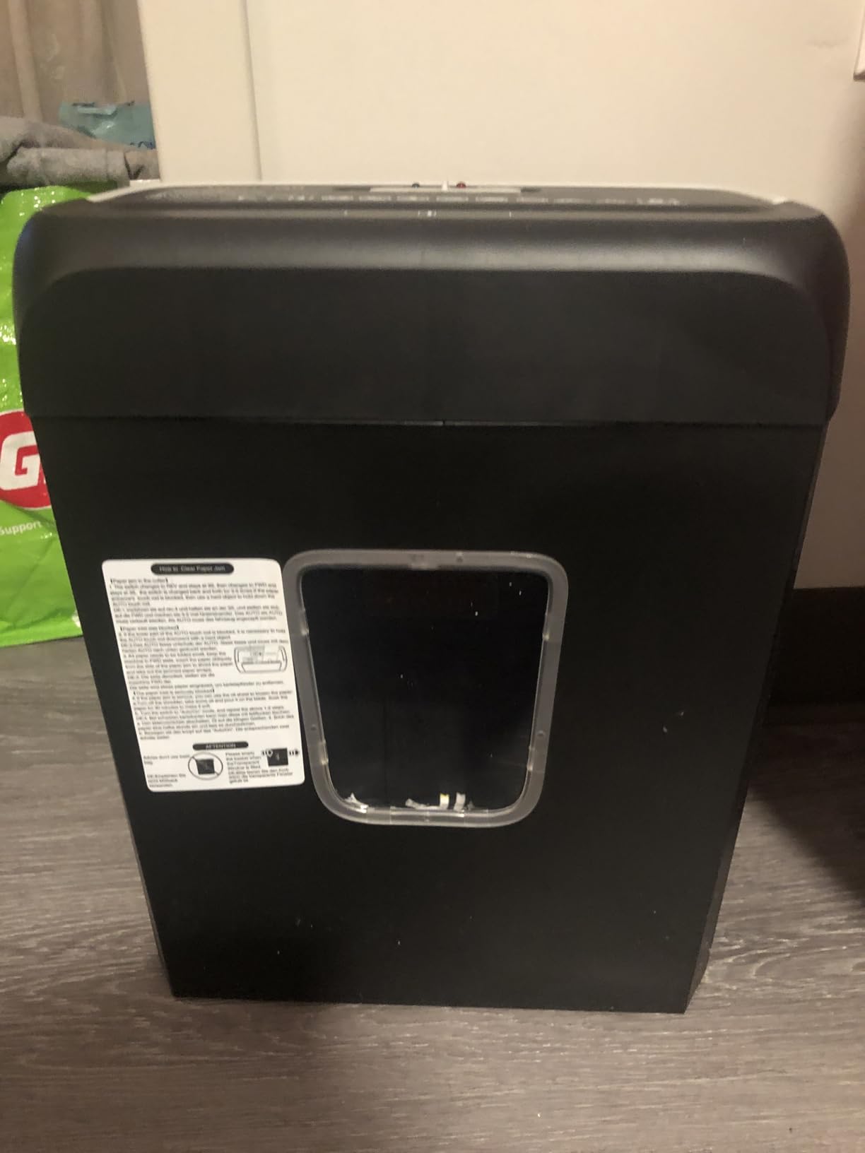 Bonsaii Paper Shredder for Home Use, 3.4 Gal Wastebasket, 6 Sheet Crosscut Paper Credit Cards, Staples, and Clips Shredder for Home Office Use, Portable Handle Design (C237-B New Version) - Customer Photo 3