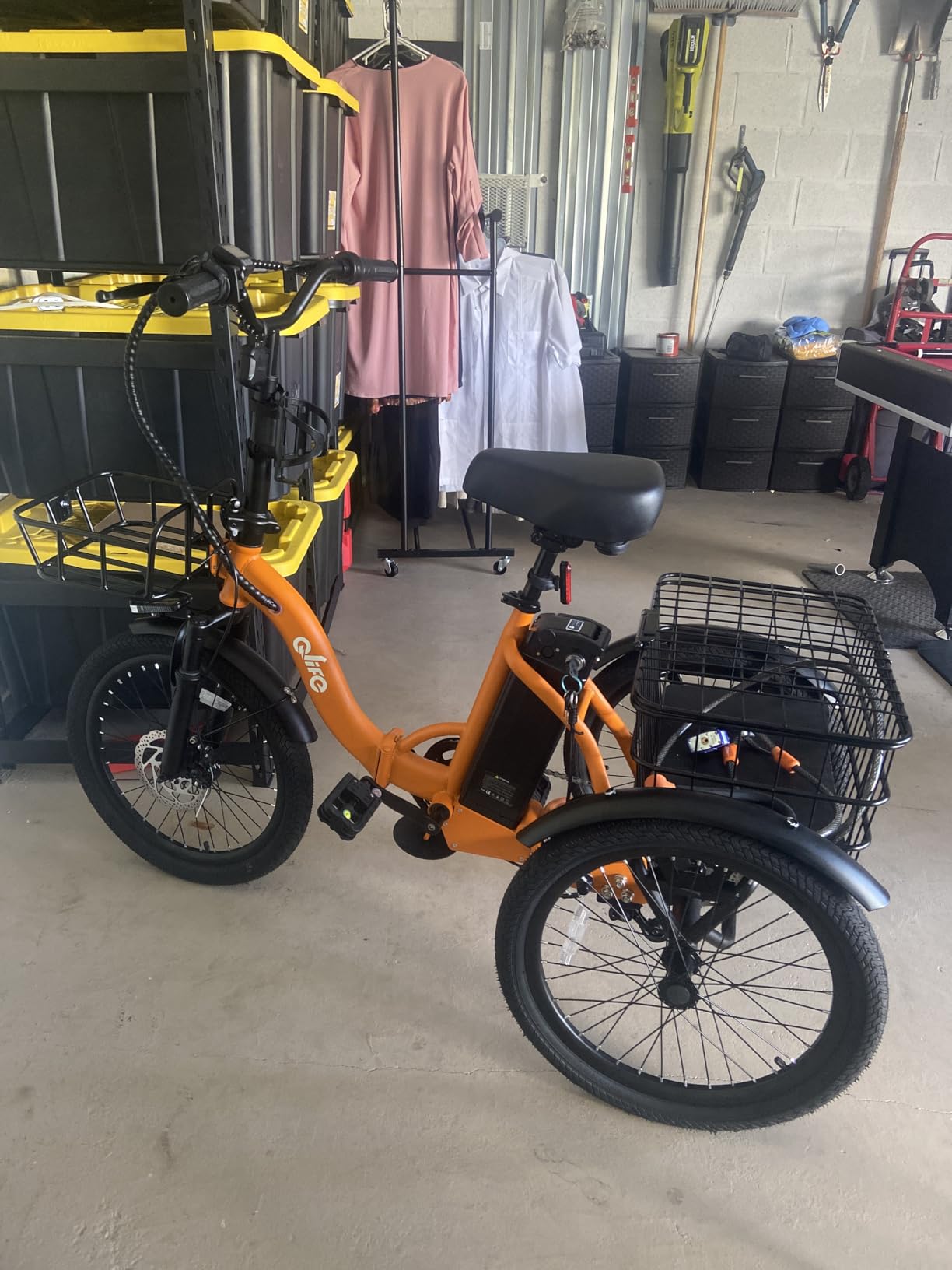 Qlife Triker Electric Bike, Peak 750W Brushless Motor Folding Trike Ebike, 468Wh Removable Battery, Step-Thru 3 Wheel Electric Bicycle, Up to 50 Miles, 20 Tire Tricycle for Adults - Customer Photo 1