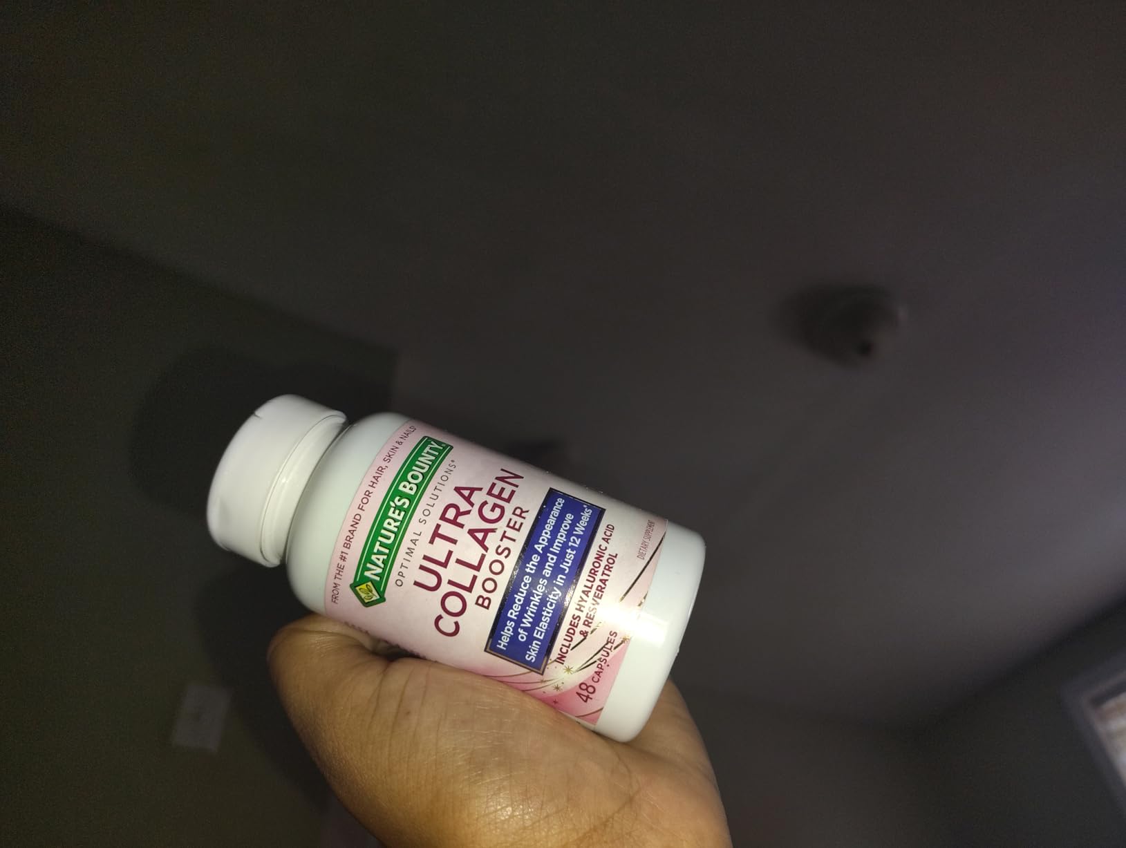 Nature's Bounty Optimal Solutions Ultra Collagen Booster for Healthy-Aging Supplement, Resveratrol, Hyaluronic Acid – Collagen Capsules for Women, 48 Capsules - Customer Photo 2