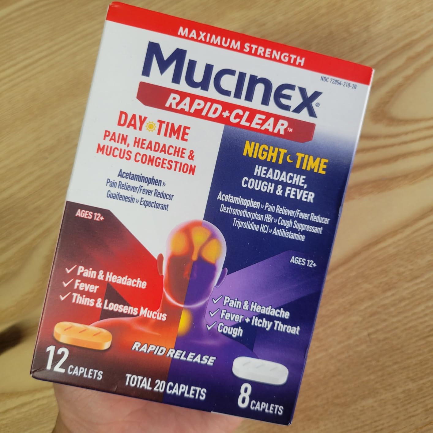 Mucinex Rapid Clear Maximum Strength Cold Medicine & Expectorant, Fever, Pain, Headache, & Excess Mucus Relief with Acetaminophen & Guaifenesin, Rapid Release Caplets for Adults, 20 Count Customer Review Mucinex Rapid Clear Maximum Strength Cold Medicine & Expectorant, Fever, Pain, Headache, & Excess Mucus Relief with Acetaminophen & Guaifenesin, Rapid Release Caplets for Adults, 20 Count - Customer Photo 4
