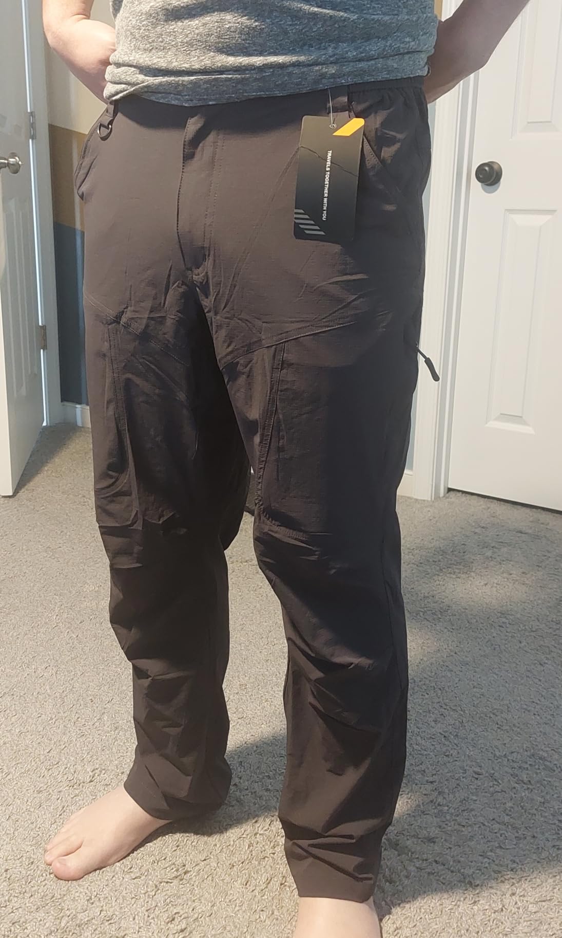 Mens Hiking Pants Lightweight Cargo Work Tactical Nylon Stretch Waterproof Quick Dry Fishing Travel Outdoor 6 Pockets Customer Review Mens Hiking Pants Lightweight Cargo Work Tactical Nylon Stretch Waterproof Quick Dry Fishing Travel Outdoor 6 Pockets - Customer Photo 2