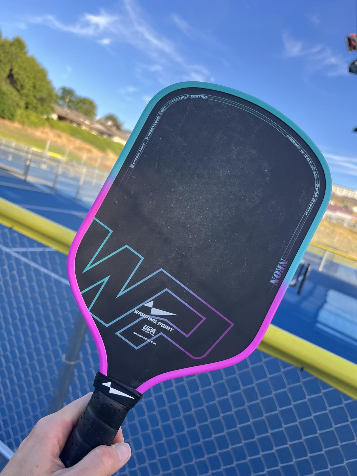 Warping Point Neon Gen 3 Pickleball Paddle, UPA-A Approved, Triple-Layer T700 Raw Carbon Fiber, 16MM EdgeFusion Core, Thermoformed Frame, Tour-Level Spin, Control & Power Customer Review Warping Point Neon Gen 3 Pickleball Paddle, UPA-A Approved, Triple-Layer T700 Raw Carbon Fiber, 16MM EdgeFusion Core, Thermoformed Frame, Tour-Level Spin, Control & Power - Customer Photo 1
