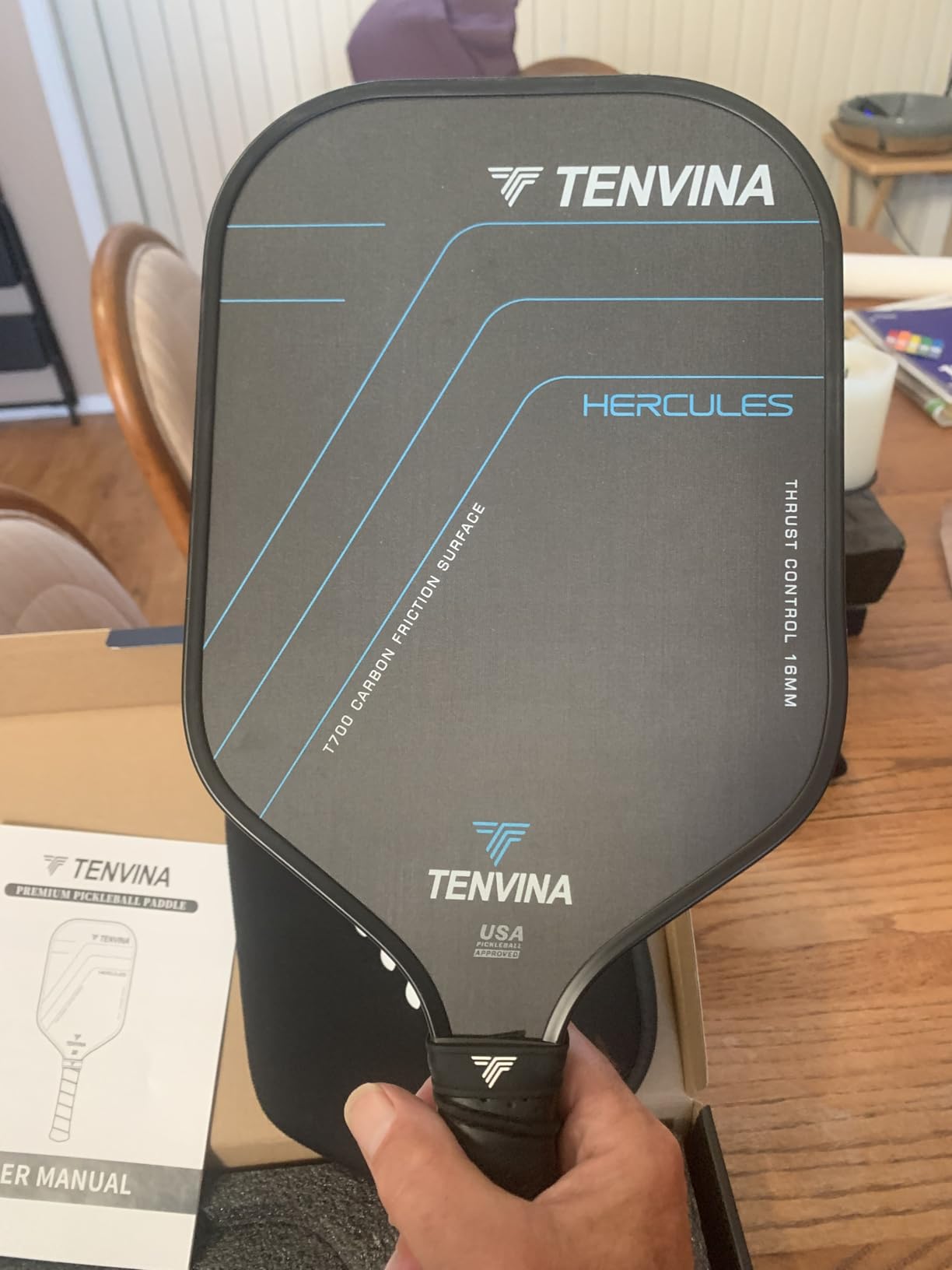 TENVINA Pickleball Paddles, Multi-Layer T700SC Textured Carbon Fiber Pickleball Paddle, 4-Types of Thicknesses and Shapes, USAPA Approved Pickle Ball Paddle, Strong Power and Spin Surface Customer Review TENVINA Pickleball Paddles, Multi-Layer T700SC Textured Carbon Fiber Pickleball Paddle, 4-Types of Thicknesses and Shapes, USAPA Approved Pickle Ball Paddle, Strong Power and Spin Surface - Customer Photo 1