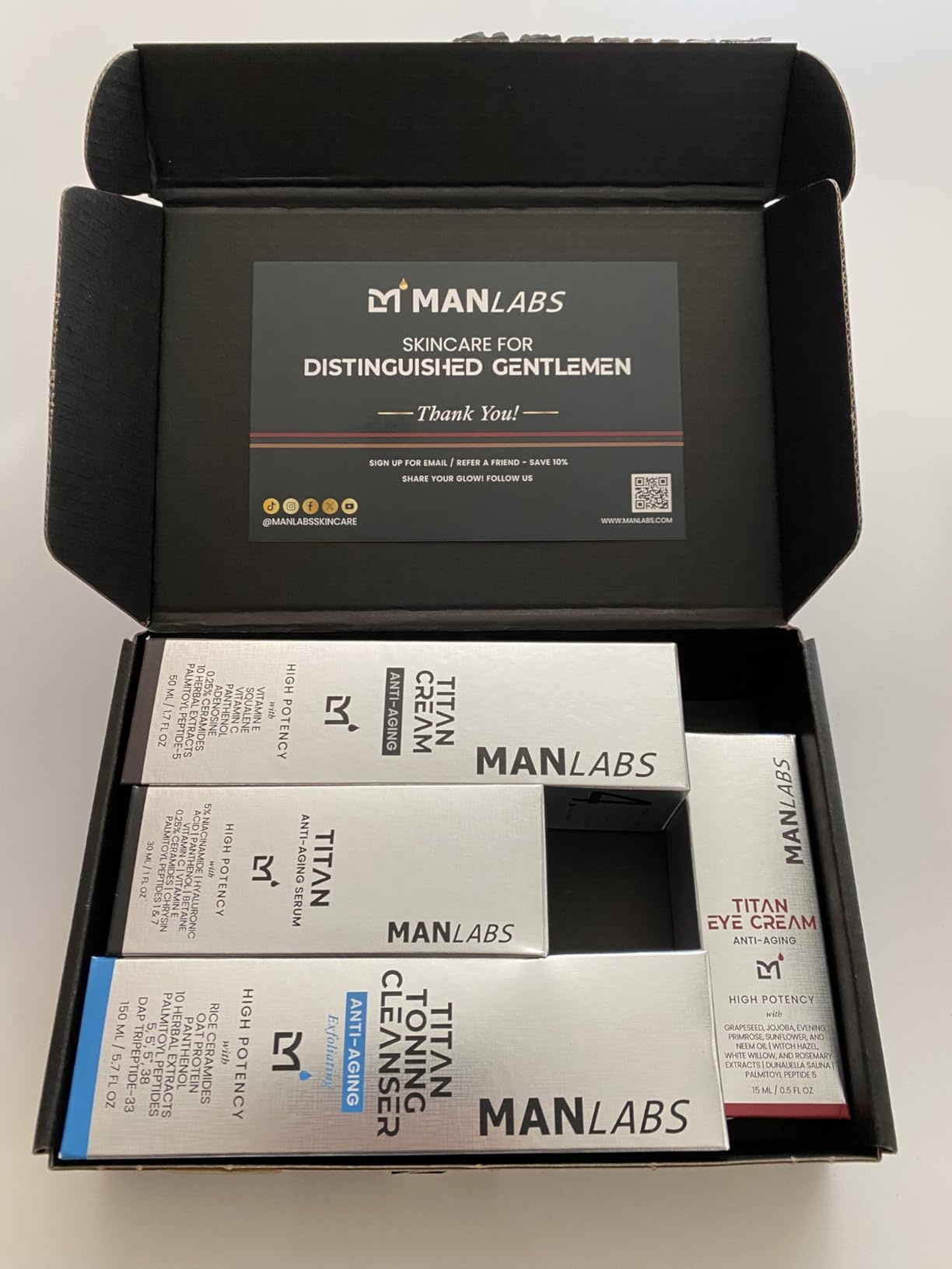 Titan Sports Anti-Aging Mens Skin Care Kit – Cleanser, Face Serum, Eye Cream, Face Moisturizer – Men, Skin Care Set – Dark Circles, Wrinkles, Fine Lines – Vitamin C, Niacinamide, HA–Unscented Customer Review Titan Sports Anti-Aging Mens Skin Care Kit – Cleanser, Face Serum, Eye Cream, Face Moisturizer – Men, Skin Care Set – Dark Circles, Wrinkles, Fine Lines – Vitamin C, Niacinamide, HA–Unscented - Customer Photo 3