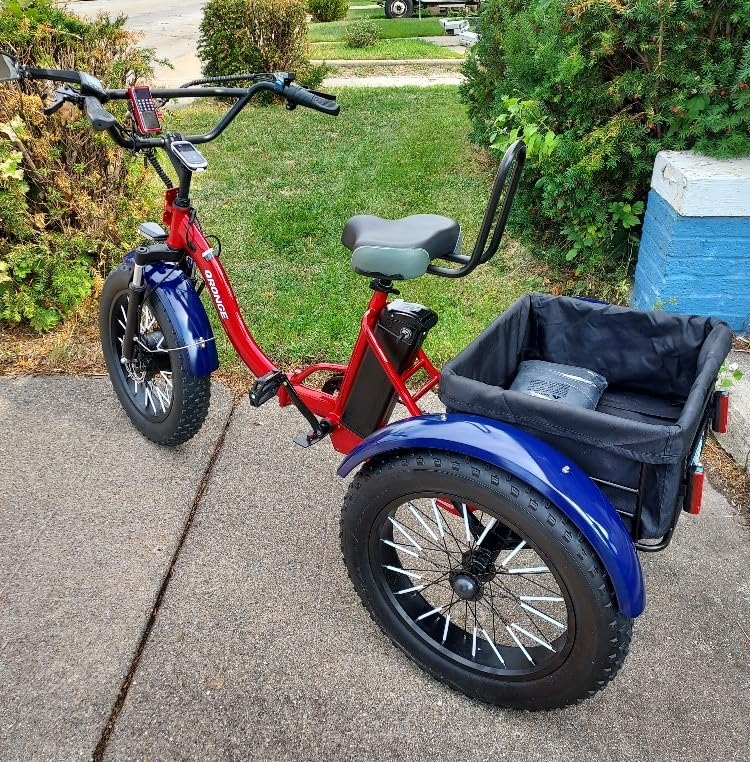 Electric Trike for Adults 960W Peak, 36V 13.5AH Battery Ebike 50 Miles Range with Large Rear Basket, Electric Trike 20