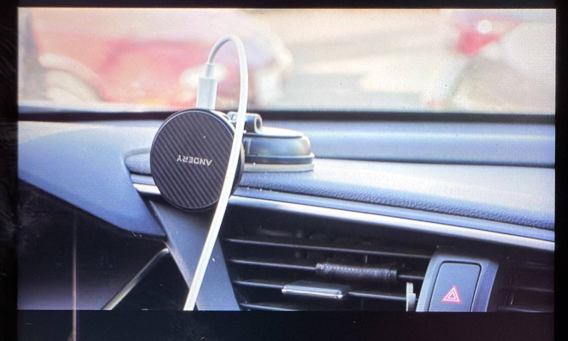 ANDERY Only for iPhone Magsafe Car Mount Charger [15W Fast Wireless Charging, 78+LBS Strong Suction, 2400gf Strong Magnetic] 360° Adjustable Car Phone Holder, Phone Holders for Your Car - Customer Photo 2