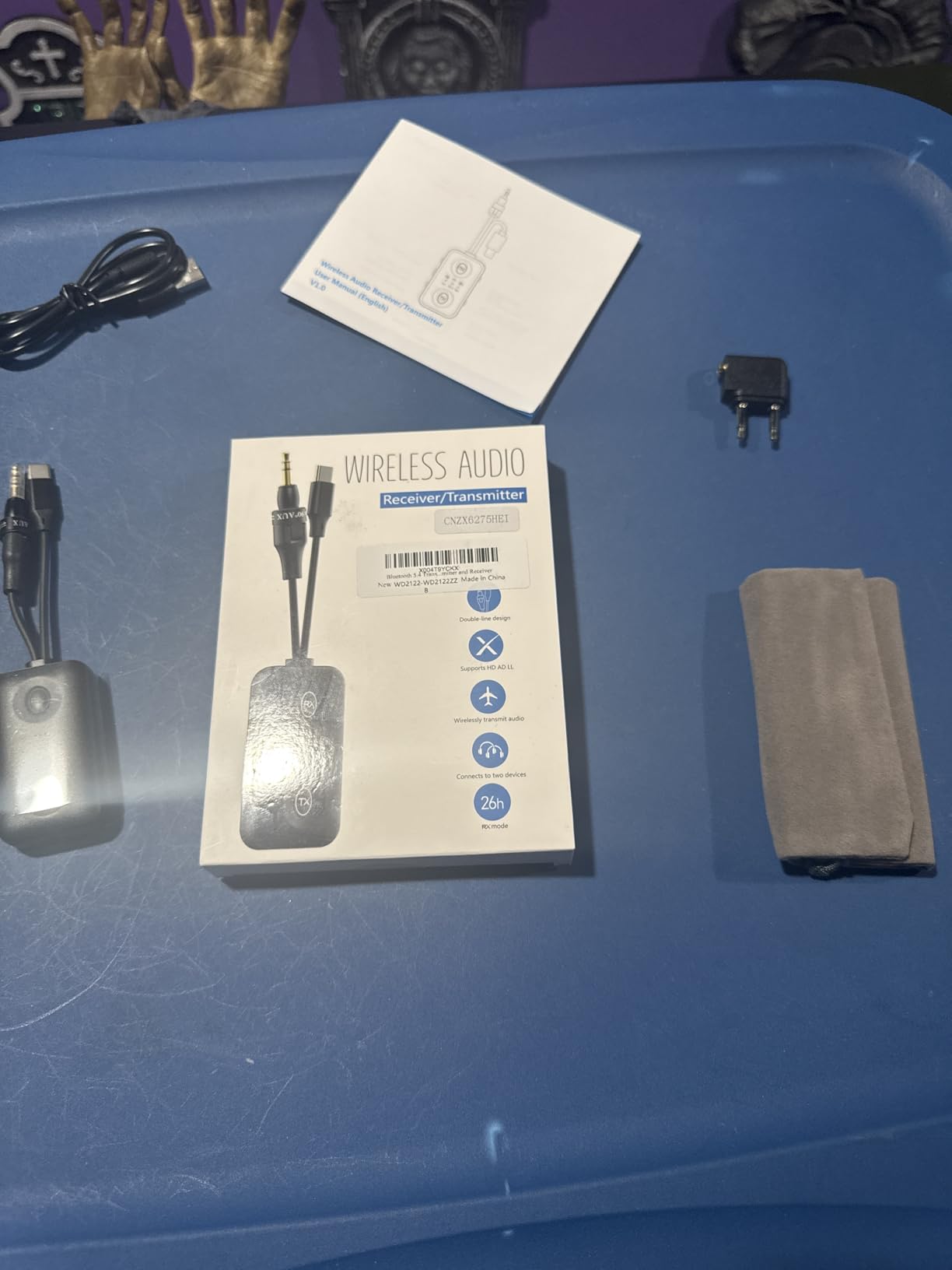 Unique Design Bluetooth 5.4 Transmitter Receiver with Qualcomm aptX Adaptive for Dual AirPods/Headphones, 3.5mm Aux Jack & USB C Bluetooth Adapter for Airplane/TV/PS5/Gym/Phone/Tablet/Car(for Flight) Customer Review Unique Design Bluetooth 5.4 Transmitter Receiver with Qualcomm aptX Adaptive for Dual AirPods/Headphones, 3.5mm Aux Jack & USB C Bluetooth Adapter for Airplane/TV/PS5/Gym/Phone/Tablet/Car(for Flight) - Customer Photo 2
