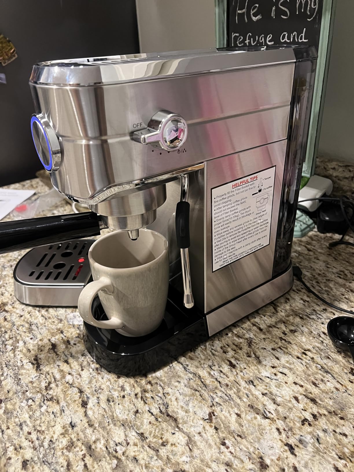 Kndko Espresso Machine, 20 Bar Espresso Maker with Milk Frother, Compact Stainless Steel Coffee Machine with 40.5oz Removable Water Tank for Cappuccino, Latte - Customer Photo 2