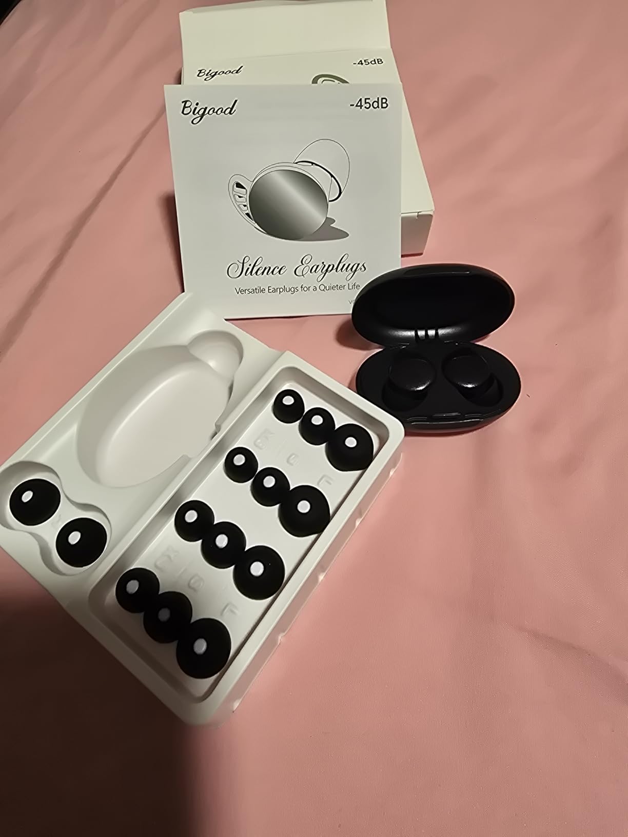 Ear Plugs for Sleeping 45dB Noise Cancelling Ear Plug for Concerts Noise Reduction Reusable Ear Plugs with 8 Eartips Silicone Earplugs for Snoring, Work,Study Fit Black - Customer Photo 1