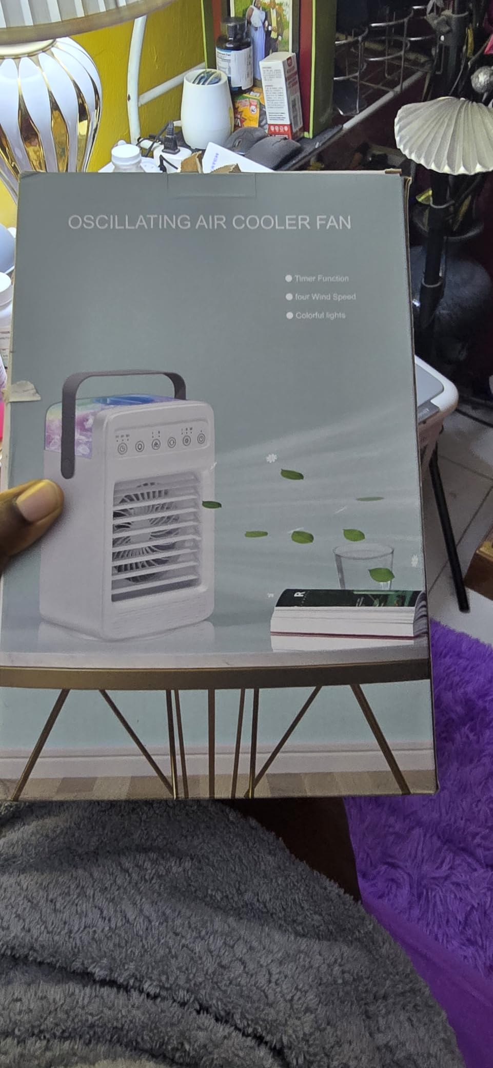 Portable Evaporative Air Cooler, Air Conditioners with Water Tank, Ice Cube Tray, 4-Speed, Oscillating Swamp Cooler with 2/4/6 Timer, Personal Small AC Cooling Fan for Room Office Car RV Desk Customer Review Portable Evaporative Air Cooler, Air Conditioners with Water Tank, Ice Cube Tray, 4-Speed, Oscillating Swamp Cooler with 2/4/6 Timer, Personal Small AC Cooling Fan for Room Office Car RV Desk - Customer Photo 2
