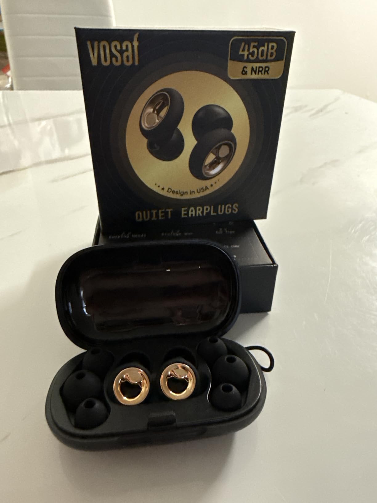Ear Plugs for Sleeping, Reusable Silicone Noise Cancelling Ear Plugs, 45dB Soft Hearing Protection Sleeping Earplugs with 8 Tips for Concerts, Work, Shooting and Travel (Dark Black) - Customer Photo 5