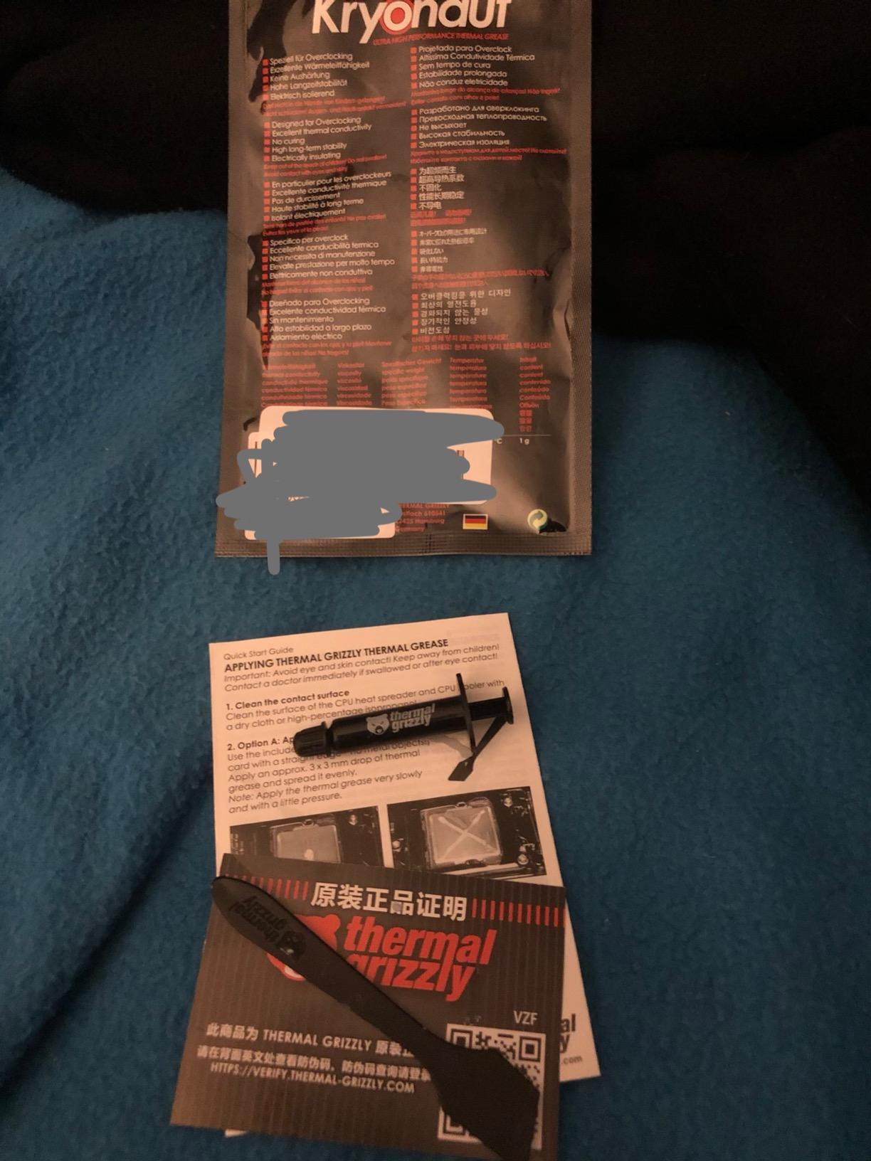 Thermal Grizzly Kryonaut - 1 Gram - Extremly High Performance Thermal Paste - for Demanding Applications and Overclocking CPU/GPU/PS4/PS5/Xbox - Customer Photo 2