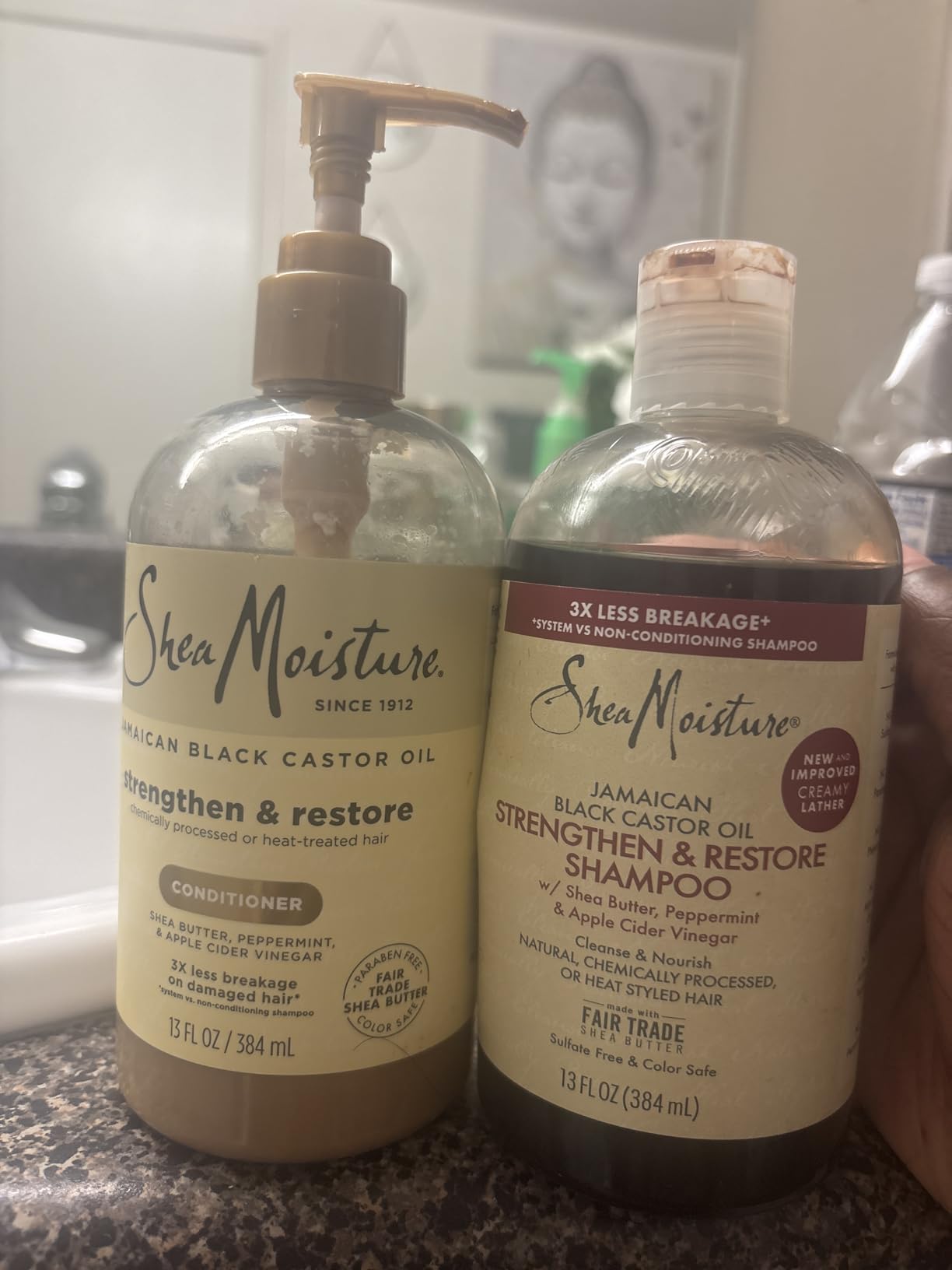 SheaMoisture Strengthen and Restore Shampoo - Jamaican Black Castor Oil for Damaged Hair, 13 fl oz customer photo 2