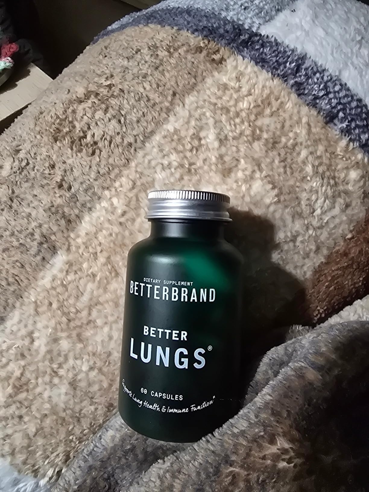 Betterbrand BetterLungs Lung Support Supplement with NAC, Mullein Leaf for Smokers, Respiratory Health Formula with Elderberry, Vitamin D, Ginseng, Reishi Mushroom - 60 Capsules - Pack of 1 Customer Review Betterbrand BetterLungs Lung Support Supplement with NAC, Mullein Leaf for Smokers, Respiratory Health Formula with Elderberry, Vitamin D, Ginseng, Reishi Mushroom - 60 Capsules - Pack of 1 - Customer Photo 1
