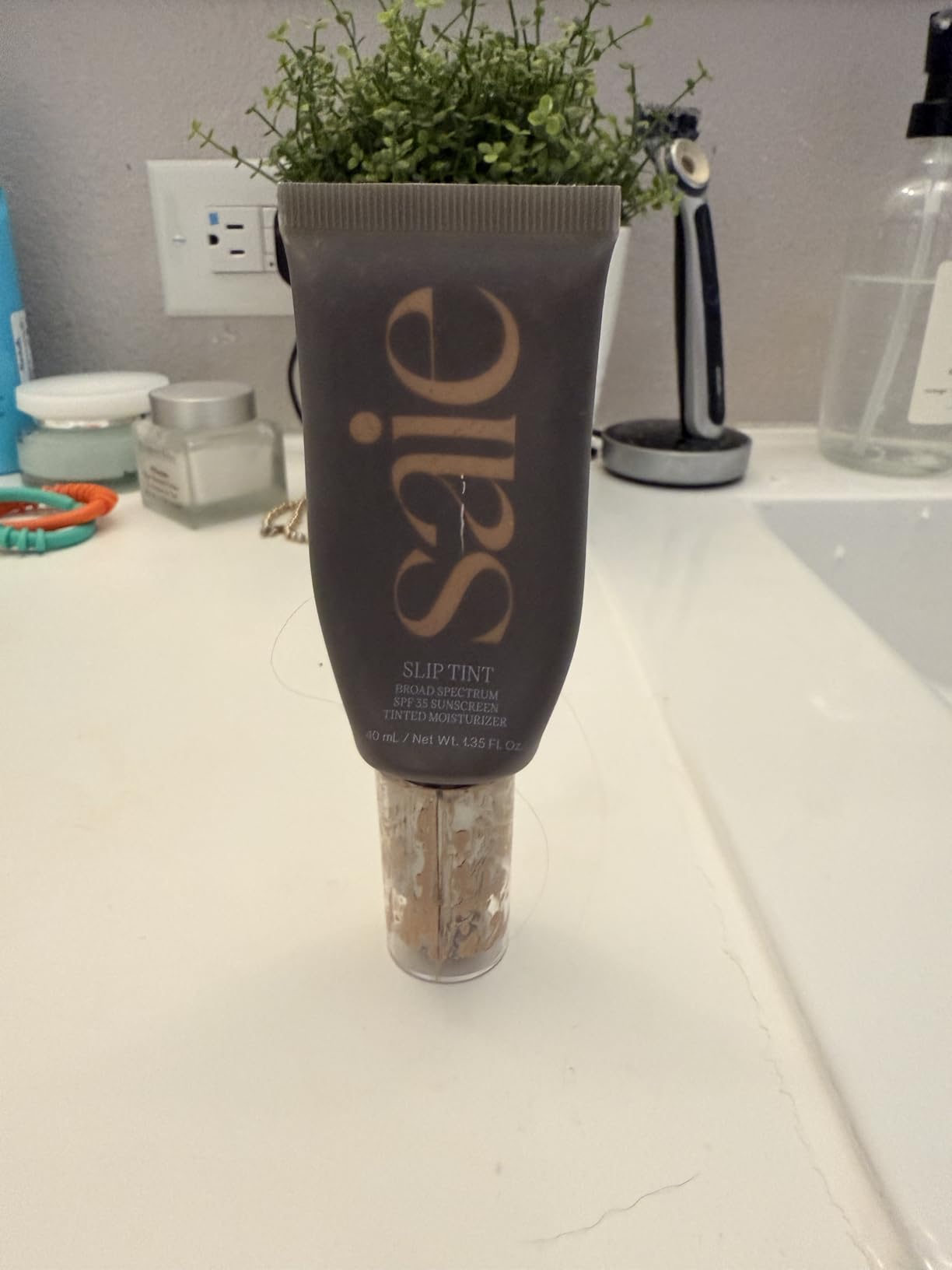 Saie Slip Tint Tinted Moisturizer with SPF 35 - Light Coverage, Glowy Skin Tint & Mineral Sunscreen for Face with Hydrating Hyaluronic Acid customer photo 1