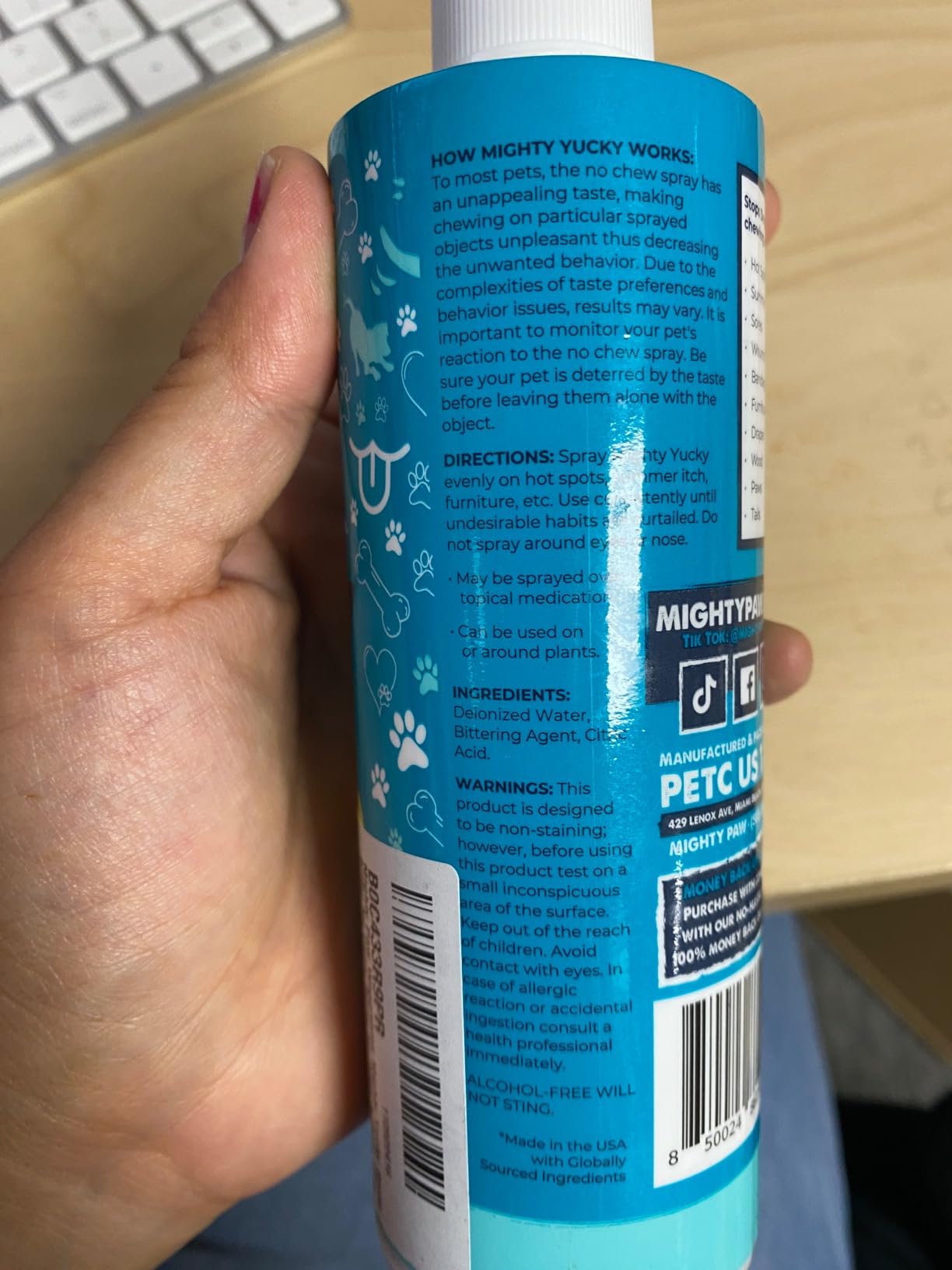 Mighty Paw Waggables Yucky No Chew Spray for Dog (Made in The USA) | Bitter Apple Sprayer for Pets to Stop Chewing. Dog Repellent Spray for Furniture. Anti Chew Sprayer Pets. (8 oz) - Customer Photo 4