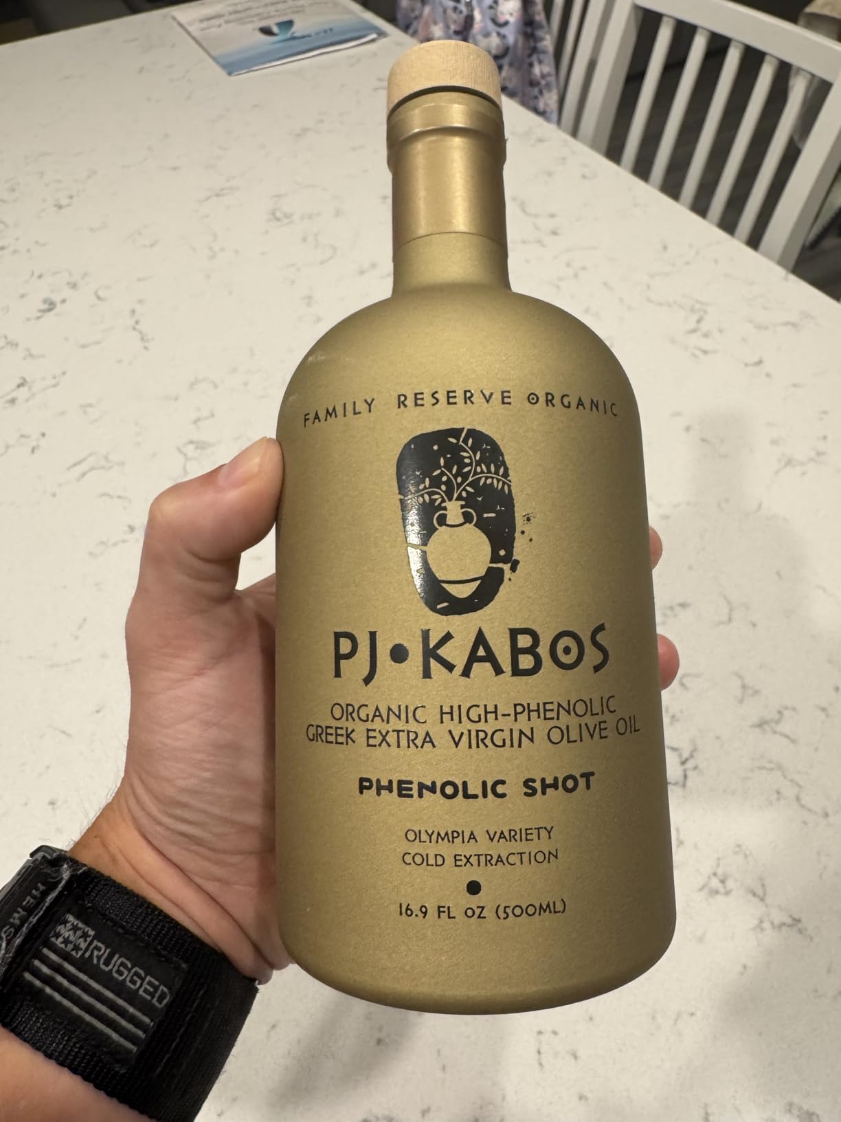 P.J. KABOS 2024/25 Harvest, Extremely High Phenolic (1000+ mg/kg), USDA Organic Greek Extra Virgin Olive Oil, Kosher, Cold Extracted, 16.9oz Bottle, PJ KABOS 