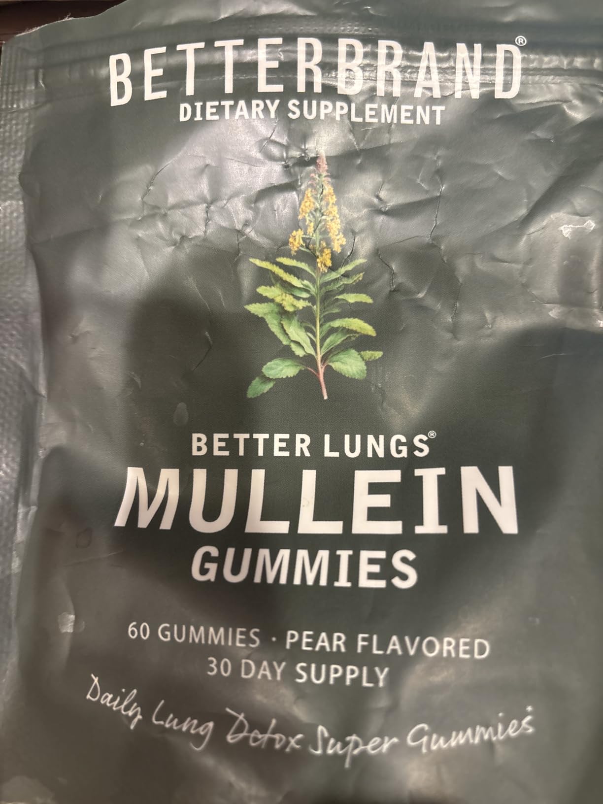 Betterbrand Mullein Chewable Gummies for Lung Cleanse and Detox, Respiratory Health Supplement, 1000mg Mullein Extract per Serving, 60 Gummies - 30 Day Supply - Pear Flavored Customer Review Betterbrand Mullein Chewable Gummies for Lung Cleanse and Detox, Respiratory Health Supplement, 1000mg Mullein Extract per Serving, 60 Gummies - 30 Day Supply - Pear Flavored - Customer Photo 1