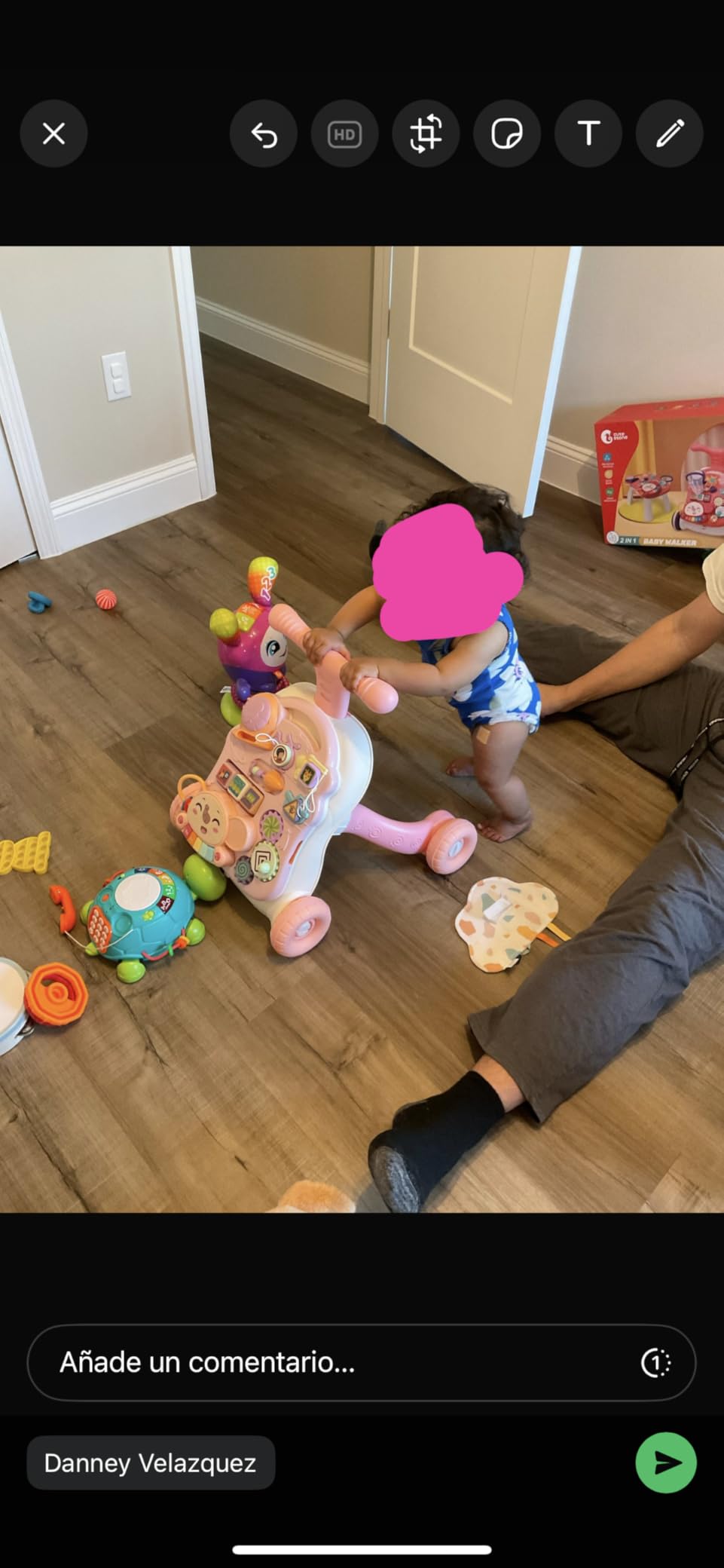 CUTE STONE 2-in-1 Baby Walker for Girls, Toddlers Learning Walker, Early Educational Push Walking Toys with Detachable Activity Center for Infants 12+ Months - Customer Photo 2