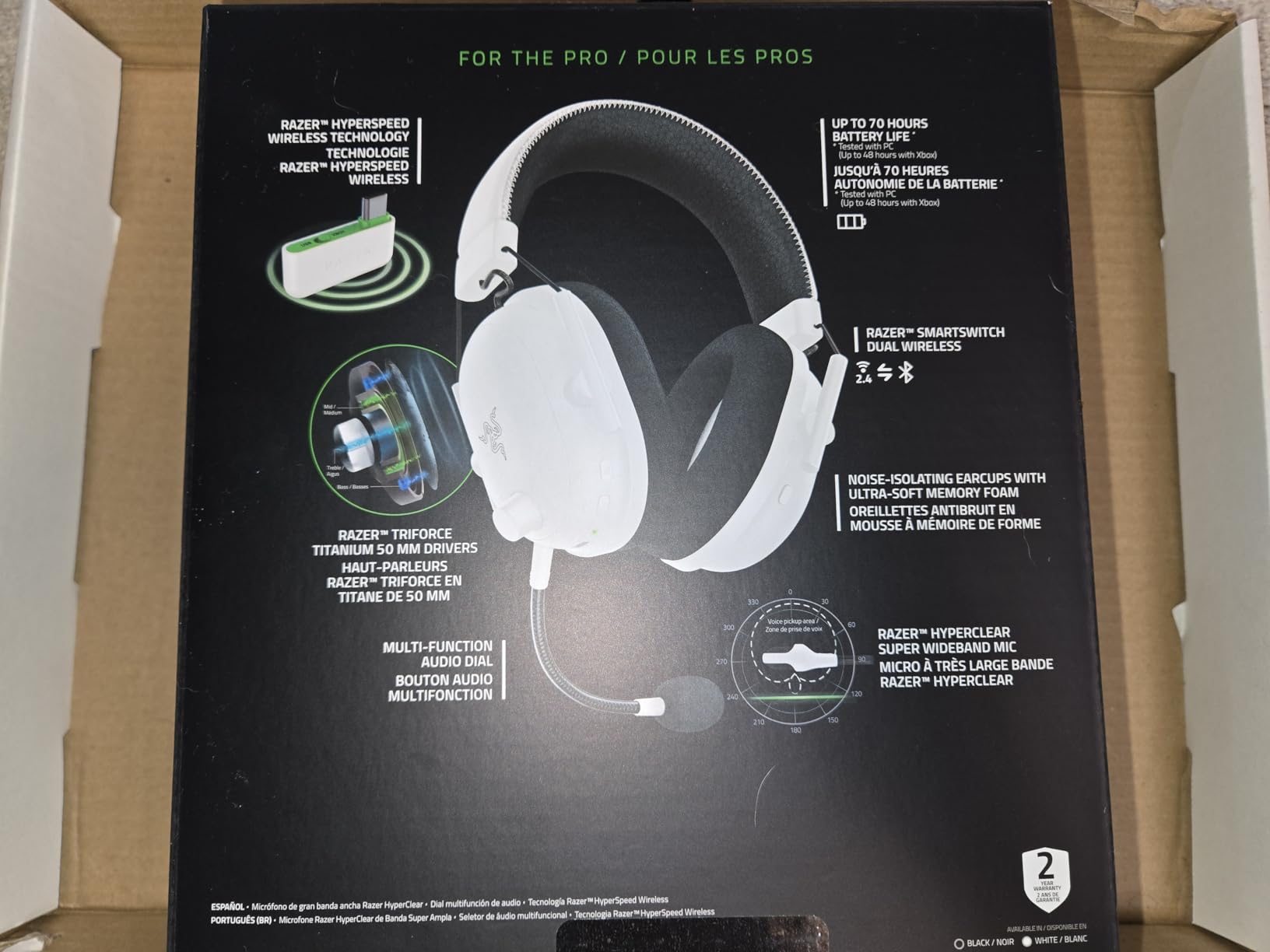 Razer BlackShark V2 Pro Wireless Xbox Gaming Headset: 50mm Drivers - Super Wideband Mic - Noise Isolating Earcups - for Xbox, PS5, Nintendo Switch 2, PC, Mac - Bluetooth, USB-C - 70hr Battery - Black Customer Review Razer BlackShark V2 Pro Wireless Xbox Gaming Headset: 50mm Drivers - Super Wideband Mic - Noise Isolating Earcups - for Xbox, PS5, Nintendo Switch 2, PC, Mac - Bluetooth, USB-C - 70hr Battery - Black - Customer Photo 1