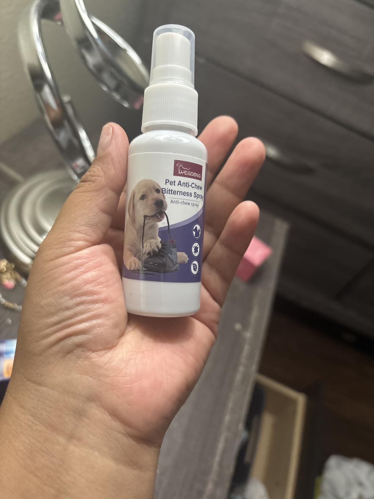 Bitter Apple Spray for Dogs to Stop Chewing, 175ML Effective Dog & Cat Deterrent Spray for Furniture, Plants, Floor, Safe No Chew Spray for Dogs to Easily Create Restricted Areas Orange - Customer Photo 2