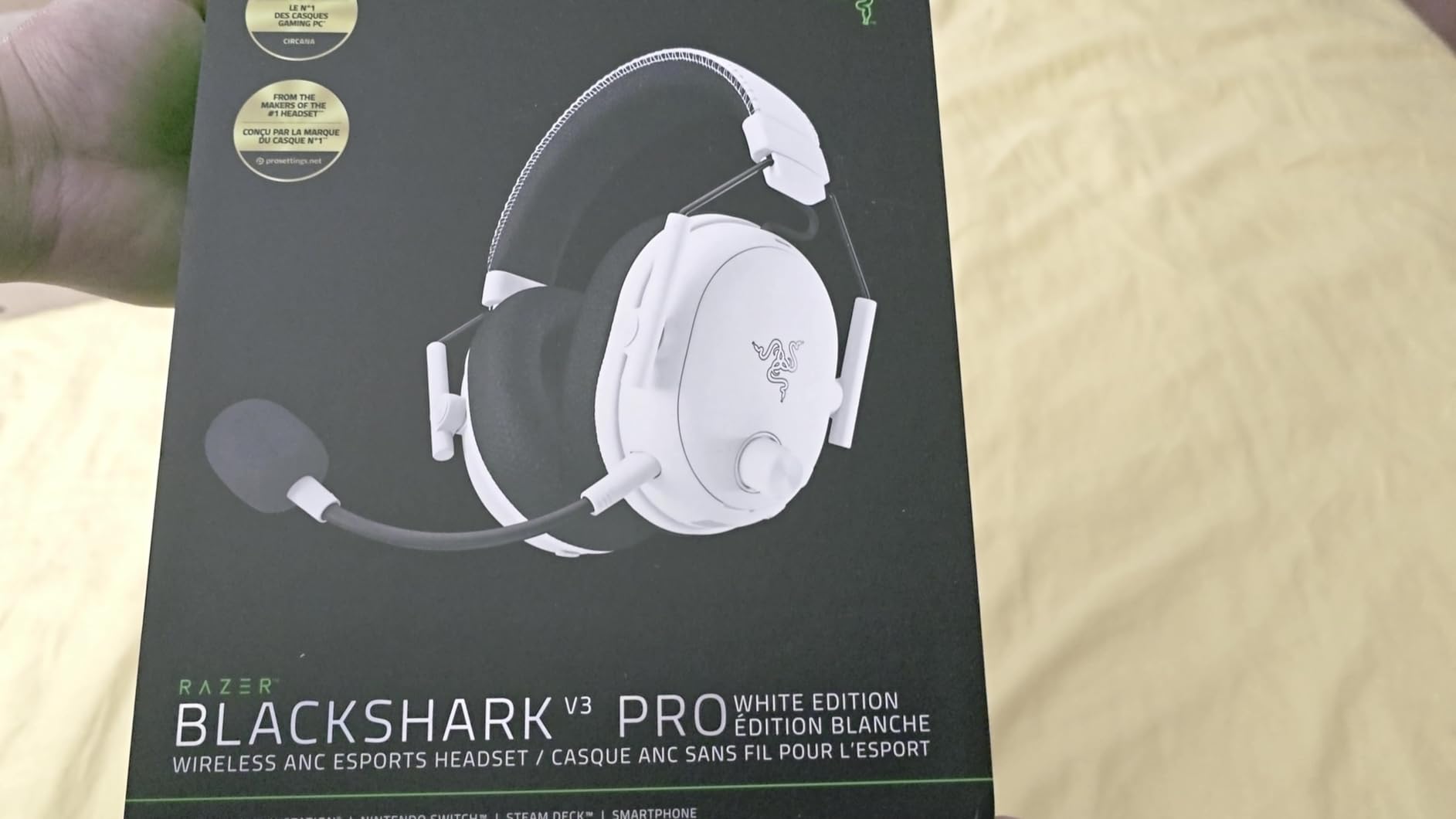 Razer BlackShark V3 Pro Wireless ANC Gaming Headset for PC: Full Band Mic - 50mm Drivers - 2.4 GHz, Bluetooth, USB, 3.5mm - Works with Mac, PS5, Nintendo Switch, Smartphone - 70 Hr Battery - Black Customer Review Razer BlackShark V3 Pro Wireless ANC Gaming Headset for PC: Full Band Mic - 50mm Drivers - 2.4 GHz, Bluetooth, USB, 3.5mm - Works with Mac, PS5, Nintendo Switch, Smartphone - 70 Hr Battery - Black - Customer Photo 1