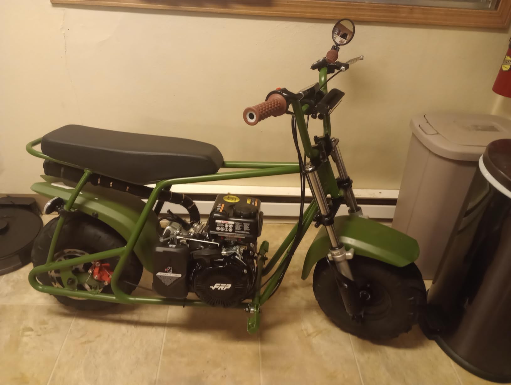 FRP GMB100 Mini Dirt Bike 99CC Gas Powered - 4-Stroke Engine Trail Mini Bike for Youth & Adults, Off-Road Adventure Bike Up to 28 MPH, 220 LBS Capacity, Green Customer Review FRP GMB100 Mini Dirt Bike 99CC Gas Powered - 4-Stroke Engine Trail Mini Bike for Youth & Adults, Off-Road Adventure Bike Up to 28 MPH, 220 LBS Capacity, Green - Customer Photo 1