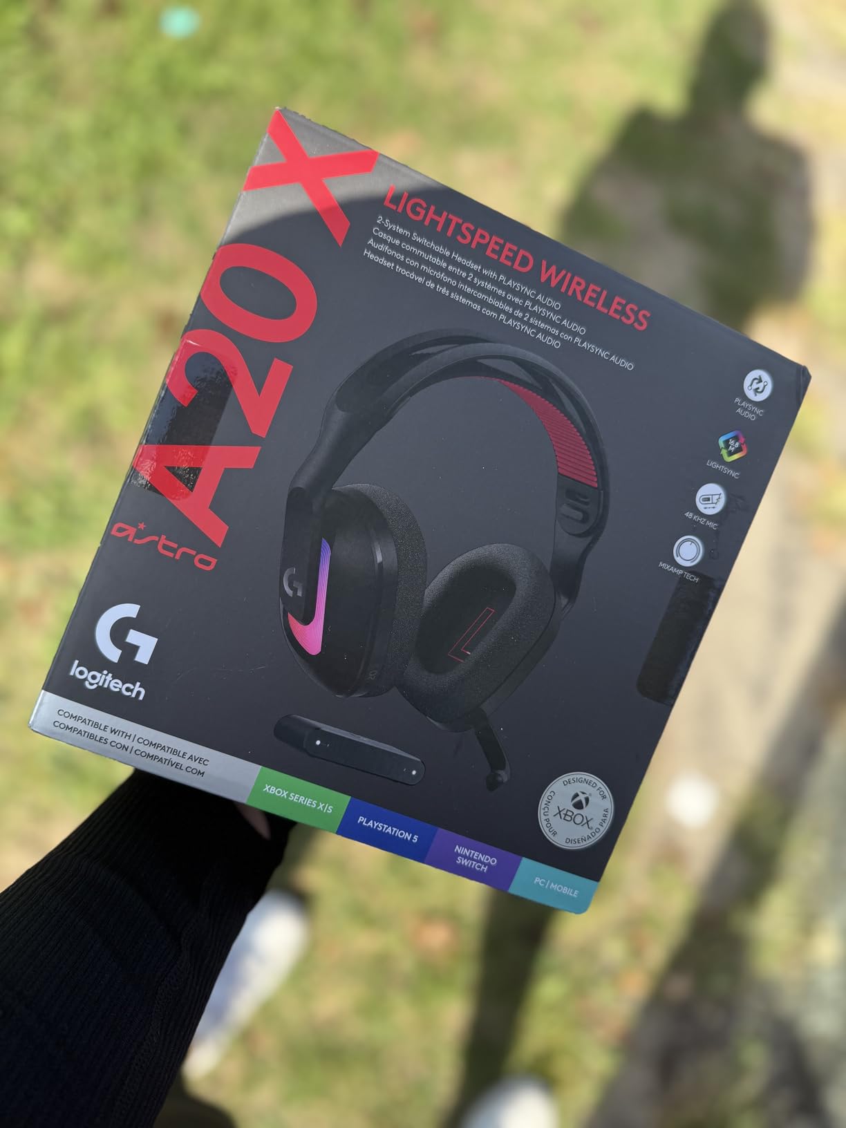 Logitech G Astro A20 X Lightspeed Wireless Gaming Headset for PS5, Xbox, Switch, PC with 2-System PLAYSYNC Audio, Bluetooth, LIGHTSYNC RGB, and 48 kHz Boom Mic - Black Customer Review Logitech G Astro A20 X Lightspeed Wireless Gaming Headset for PS5, Xbox, Switch, PC with 2-System PLAYSYNC Audio, Bluetooth, LIGHTSYNC RGB, and 48 kHz Boom Mic - Black - Customer Photo 1