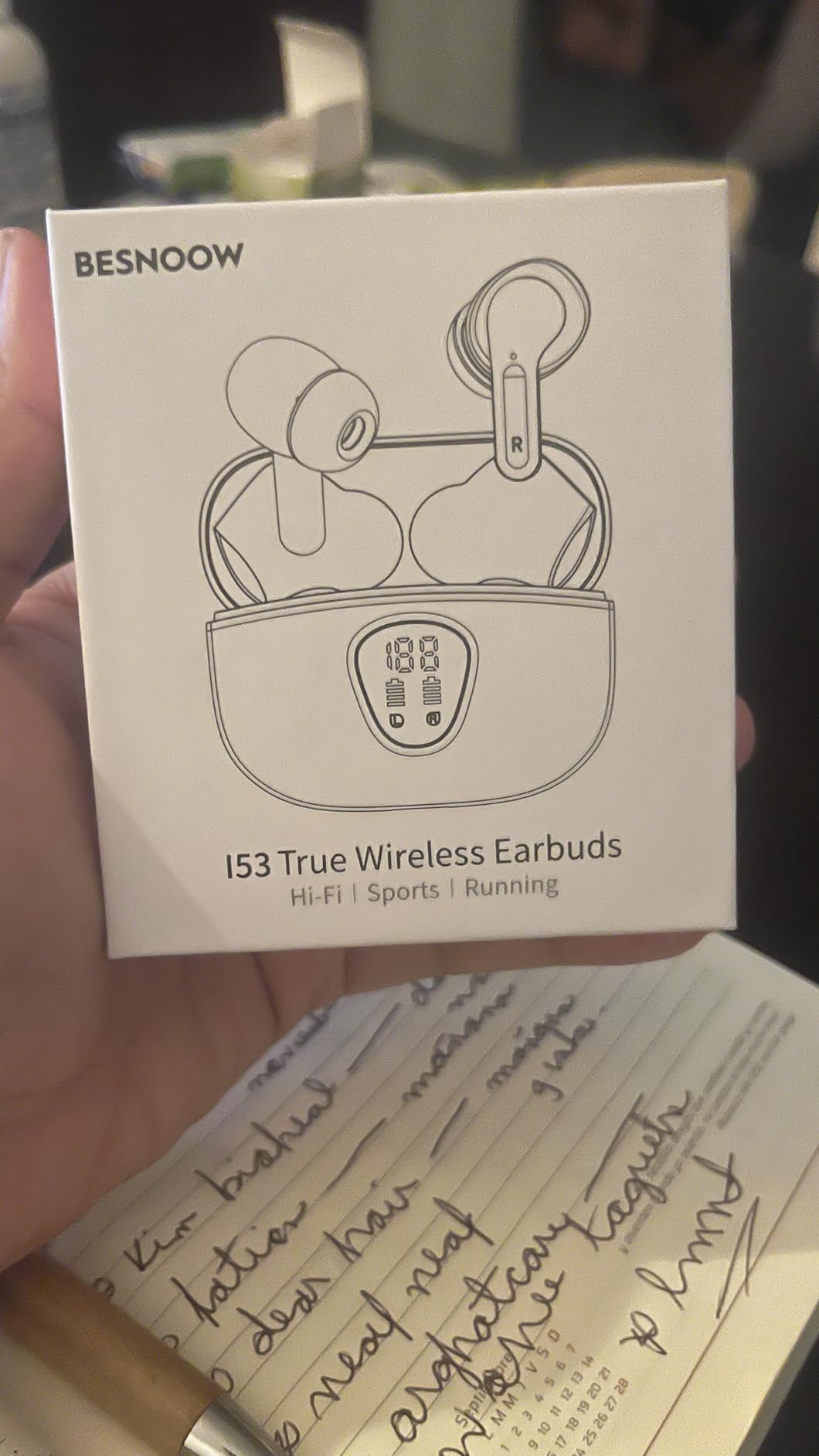 Wireless Earbuds, Bluetooth 5.4 Headphones HiFi Stereo, Bluetooth Earbuds with ENC Noise Cancelling Mic, IP7 Waterproof in Ear Earphones, 48H, LED Display Ear buds for Pad Phones Workout Sports, Black Customer Review Wireless Earbuds, Bluetooth 5.4 Headphones HiFi Stereo, Bluetooth Earbuds with ENC Noise Cancelling Mic, IP7 Waterproof in Ear Earphones, 48H, LED Display Ear buds for Pad Phones Workout Sports, Black - Customer Photo 2