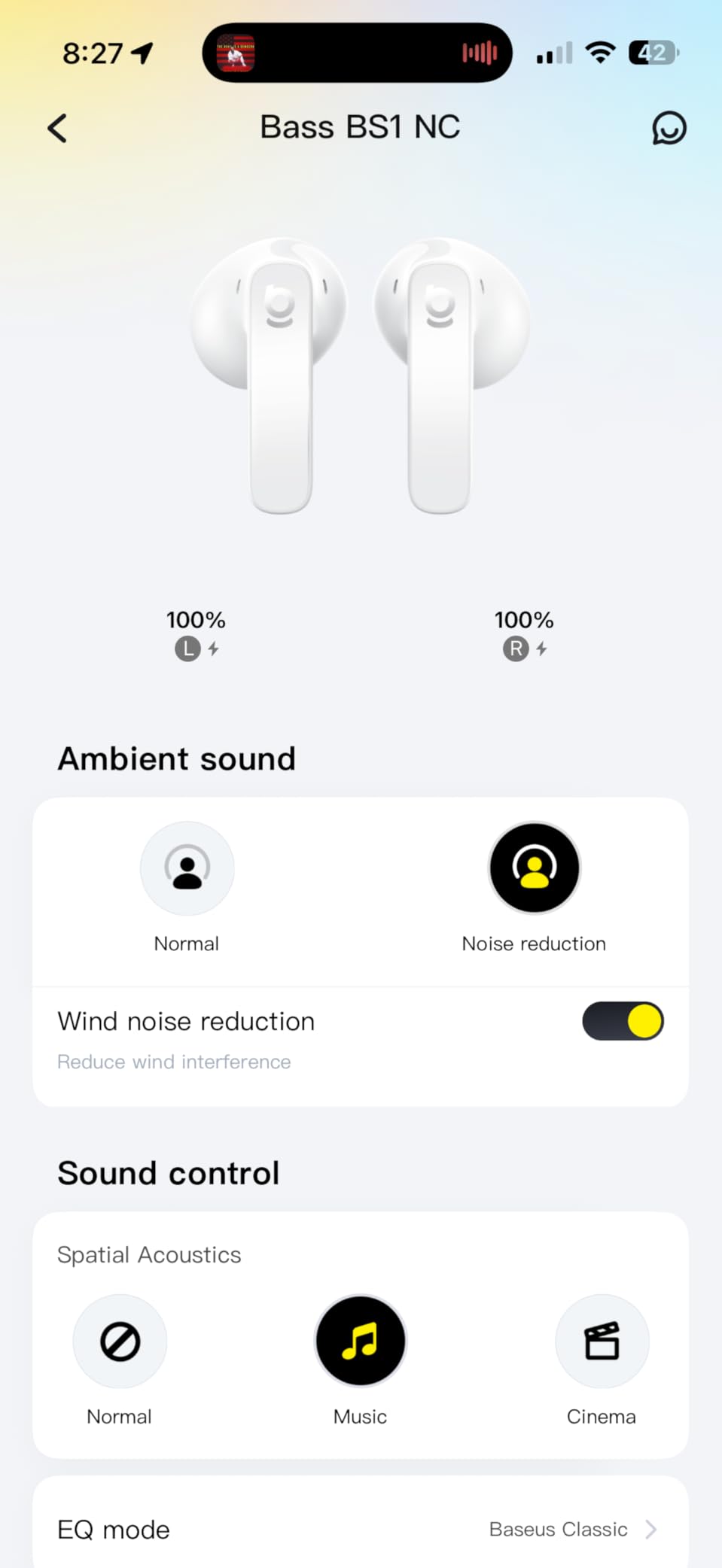 Baseus Bass BS1 NC Semi-in-Ear True Wireless Noise Cancelling Earbuds with Adaptive Hybrid ANC, Hi-Res Audio (LDAC), 40H Playtime, 4g Ultra-Lightweight Fit, 6-Mic AI Clear Call, Bluetooth 6.0 Customer Review Baseus Bass BS1 NC Semi-in-Ear True Wireless Noise Cancelling Earbuds with Adaptive Hybrid ANC, Hi-Res Audio (LDAC), 40H Playtime, 4g Ultra-Lightweight Fit, 6-Mic AI Clear Call, Bluetooth 6.0 - Customer Photo 1